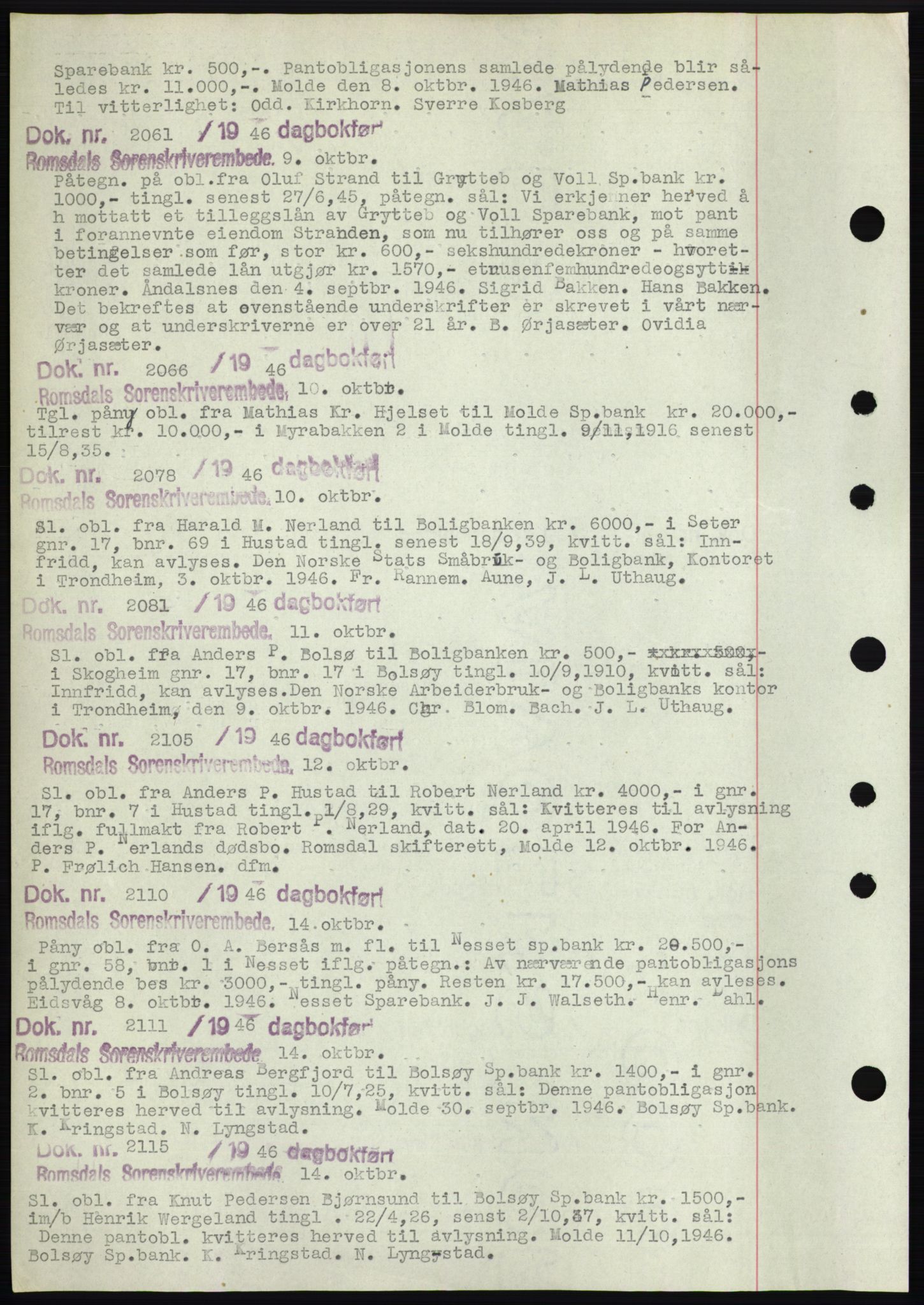 Romsdal sorenskriveri, AV/SAT-A-4149/1/2/2C: Mortgage book no. C1b, 1946-1949, Deed date: 09.10.1946