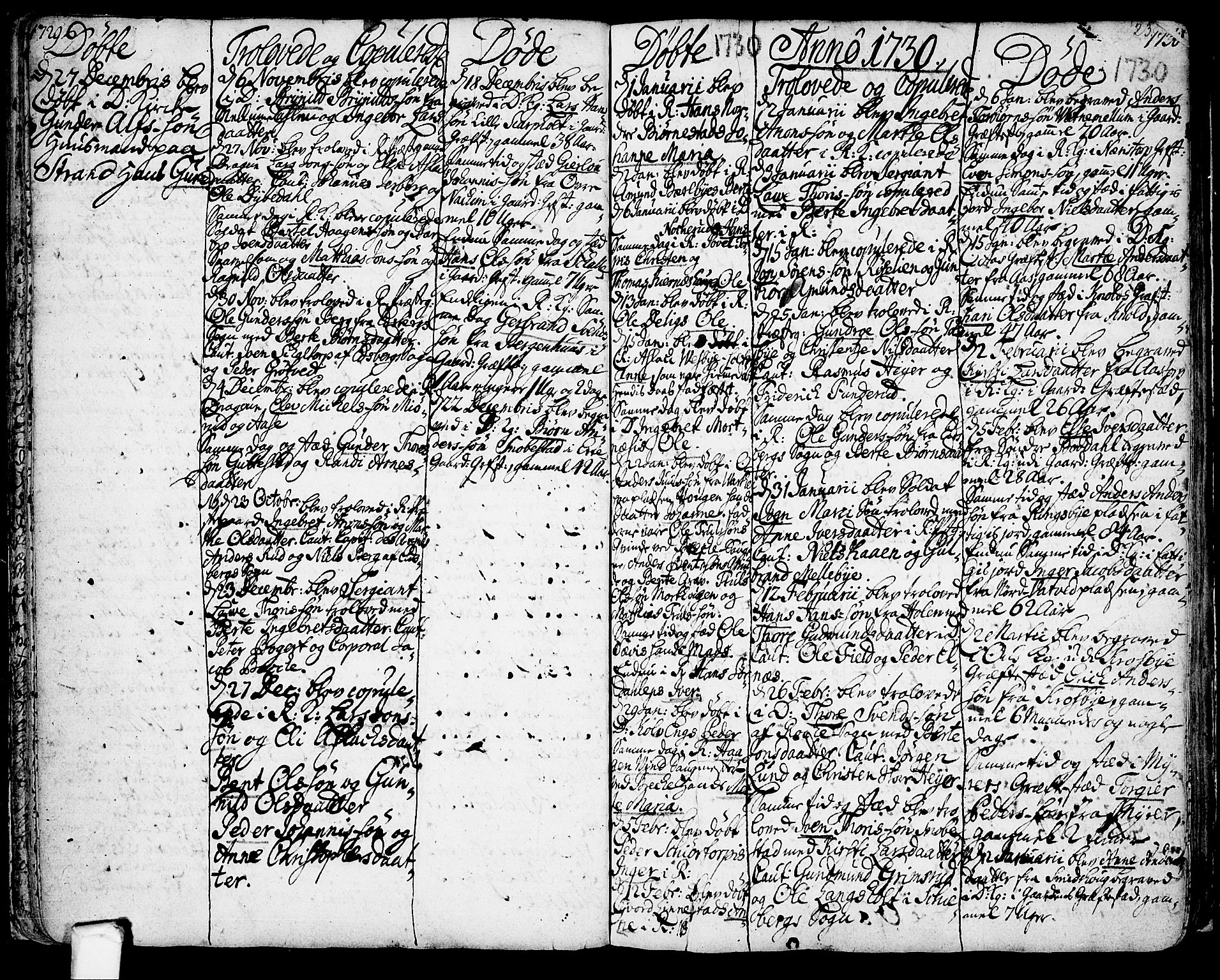 Rakkestad prestekontor Kirkebøker, SAO/A-2008/F/Fa/L0001: Parish register (official) no. I 1, 1722-1740, p. 23