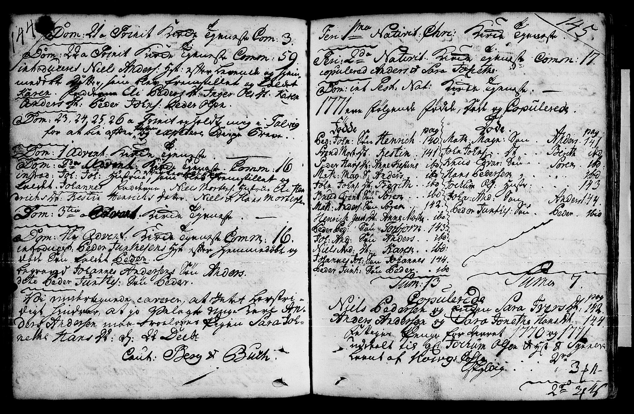 Loppa sokneprestkontor, SATØ/S-1339/H/Ha/L0001kirke: Parish register (official) no. 1 /1, 1753-1784, p. 144-145