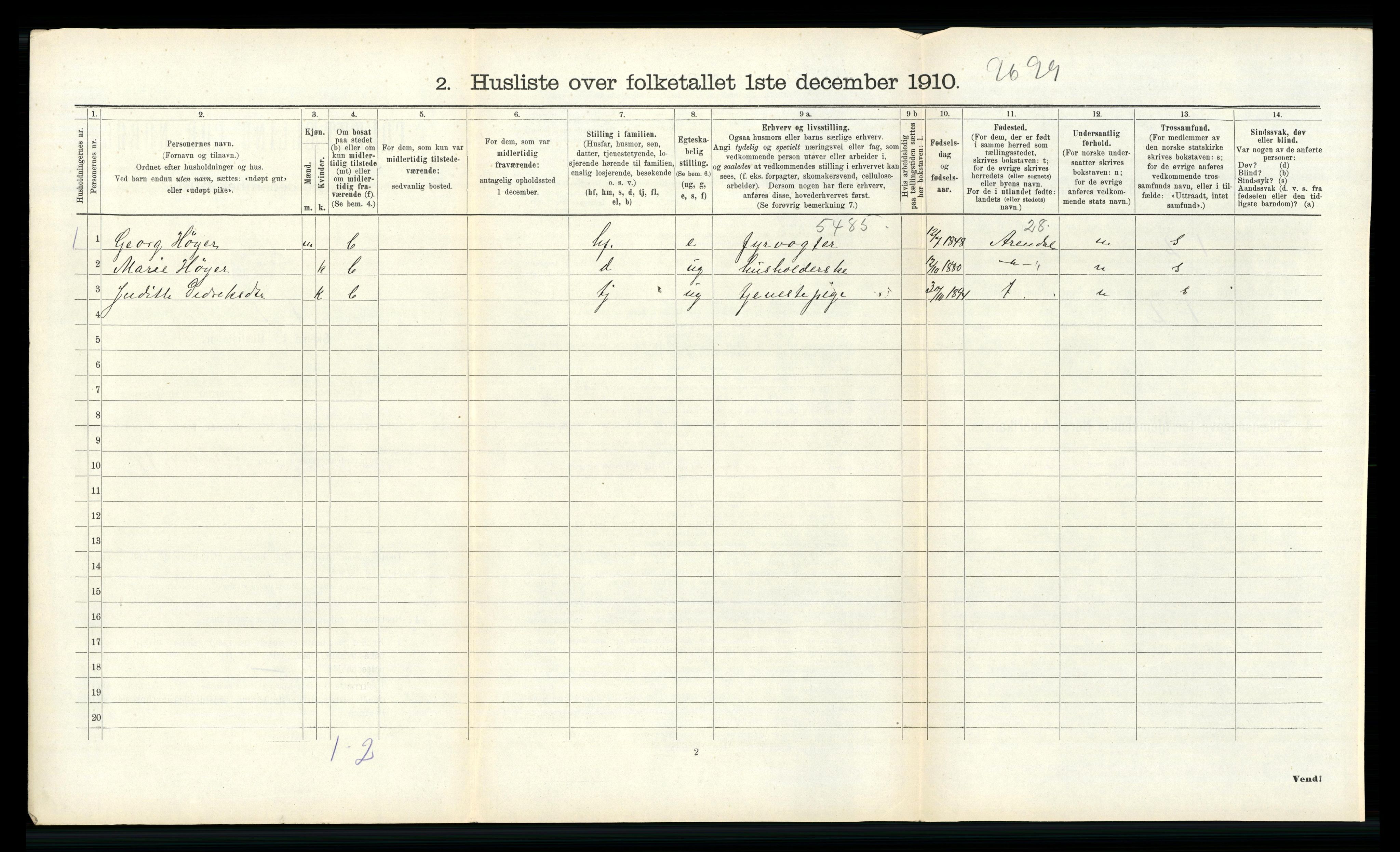 RA, 1910 census for Kinn, 1910, p. 467