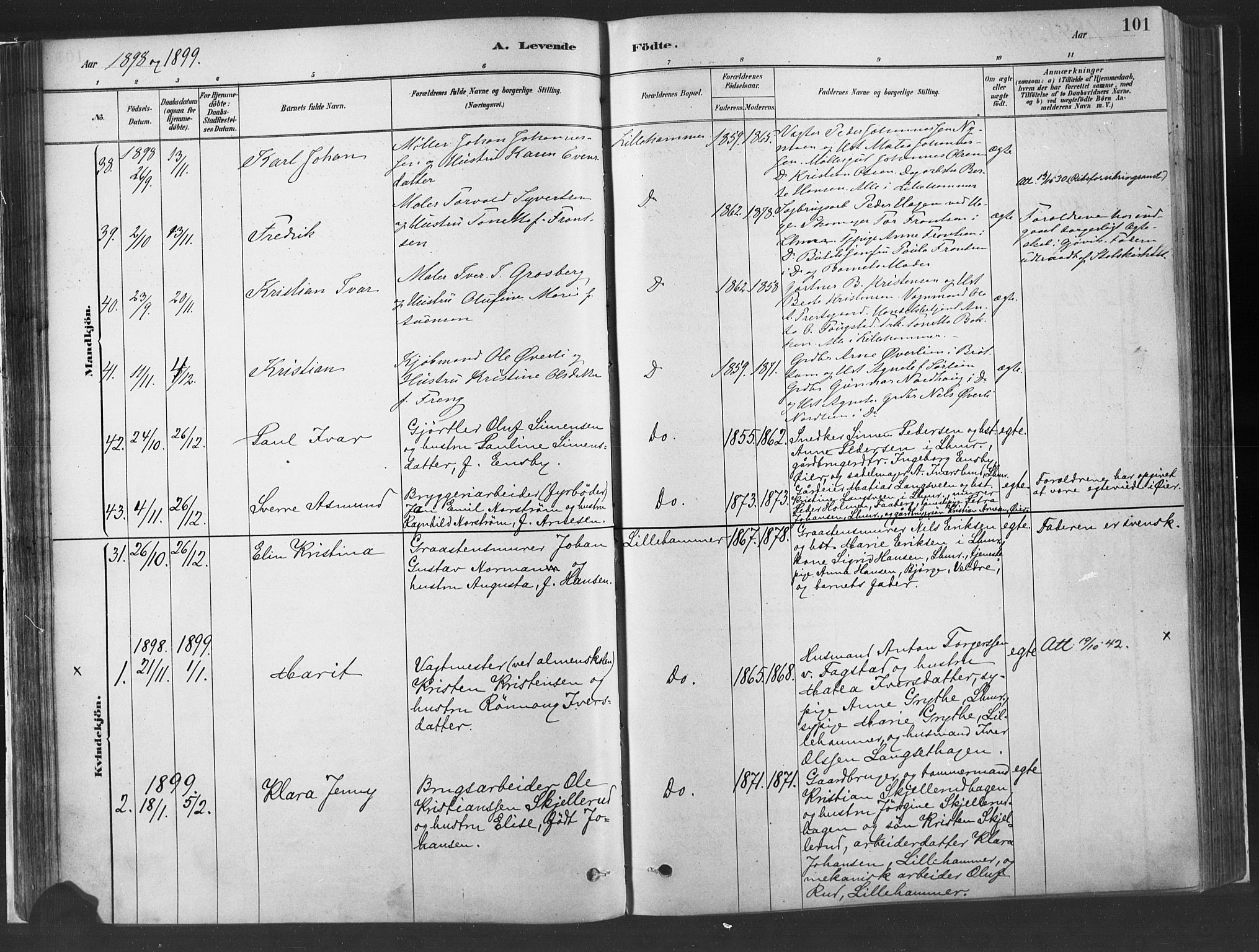 Fåberg prestekontor, SAH/PREST-086/H/Ha/Haa/L0010: Parish register (official) no. 10, 1879-1900, p. 101