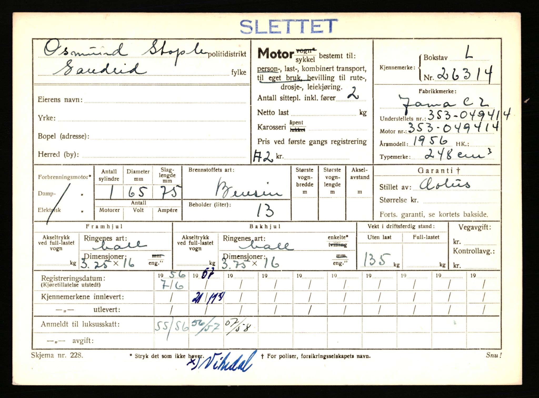 Stavanger trafikkstasjon, AV/SAST-A-101942/0/F/L0044: L-26300 - L-26999, 1930-1971, p. 33