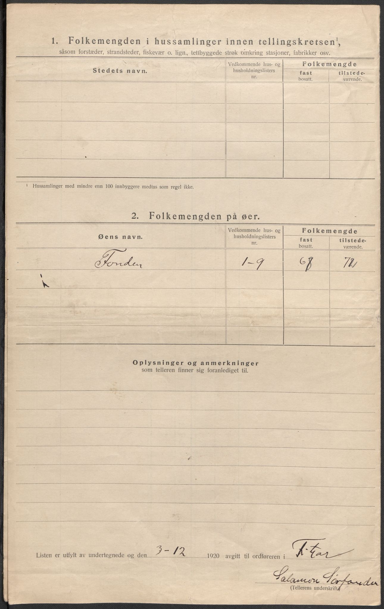 SAB, 1920 census for Fitjar, 1920, p. 13