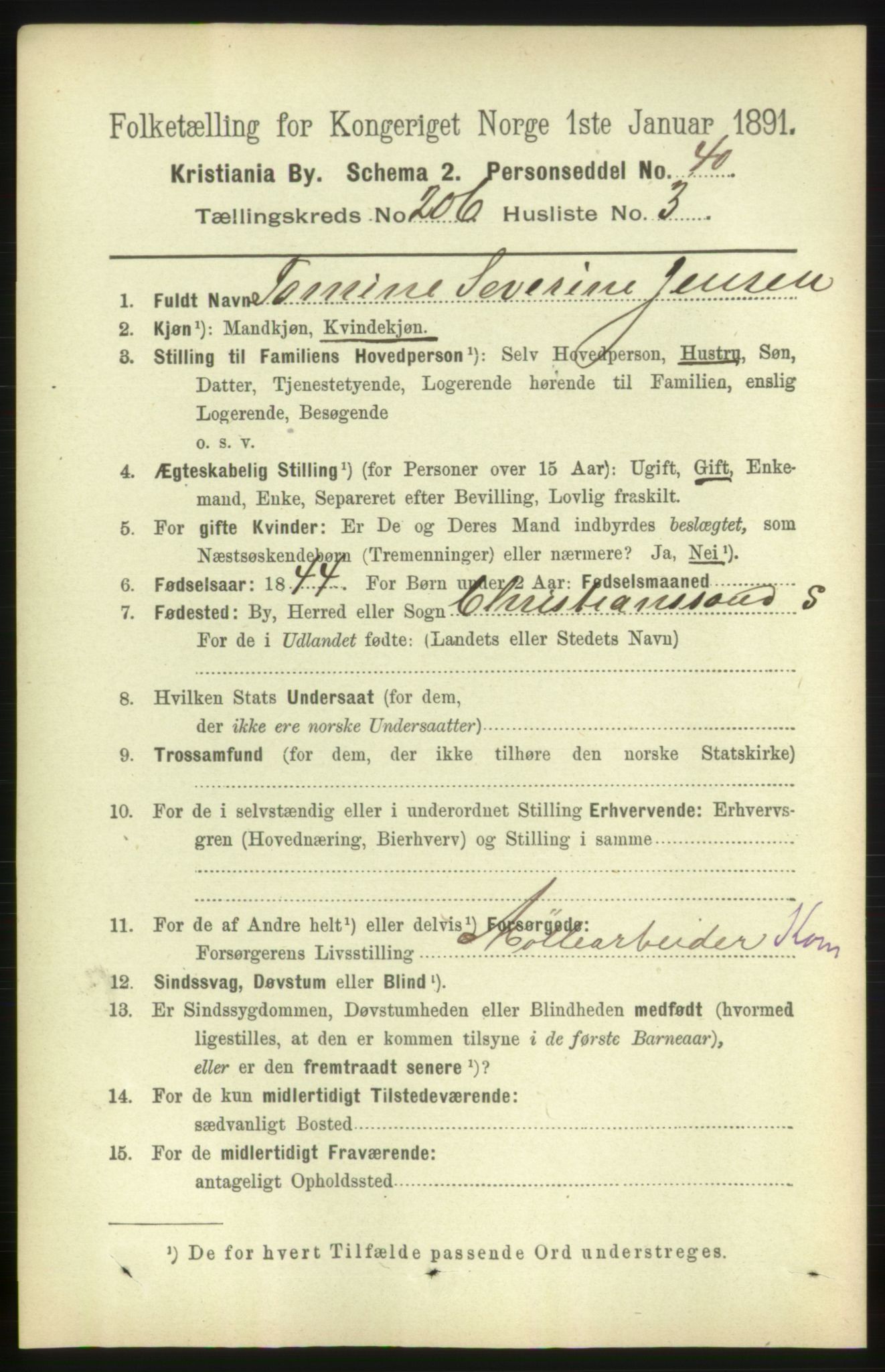 RA, 1891 census for 0301 Kristiania, 1891, p. 123956
