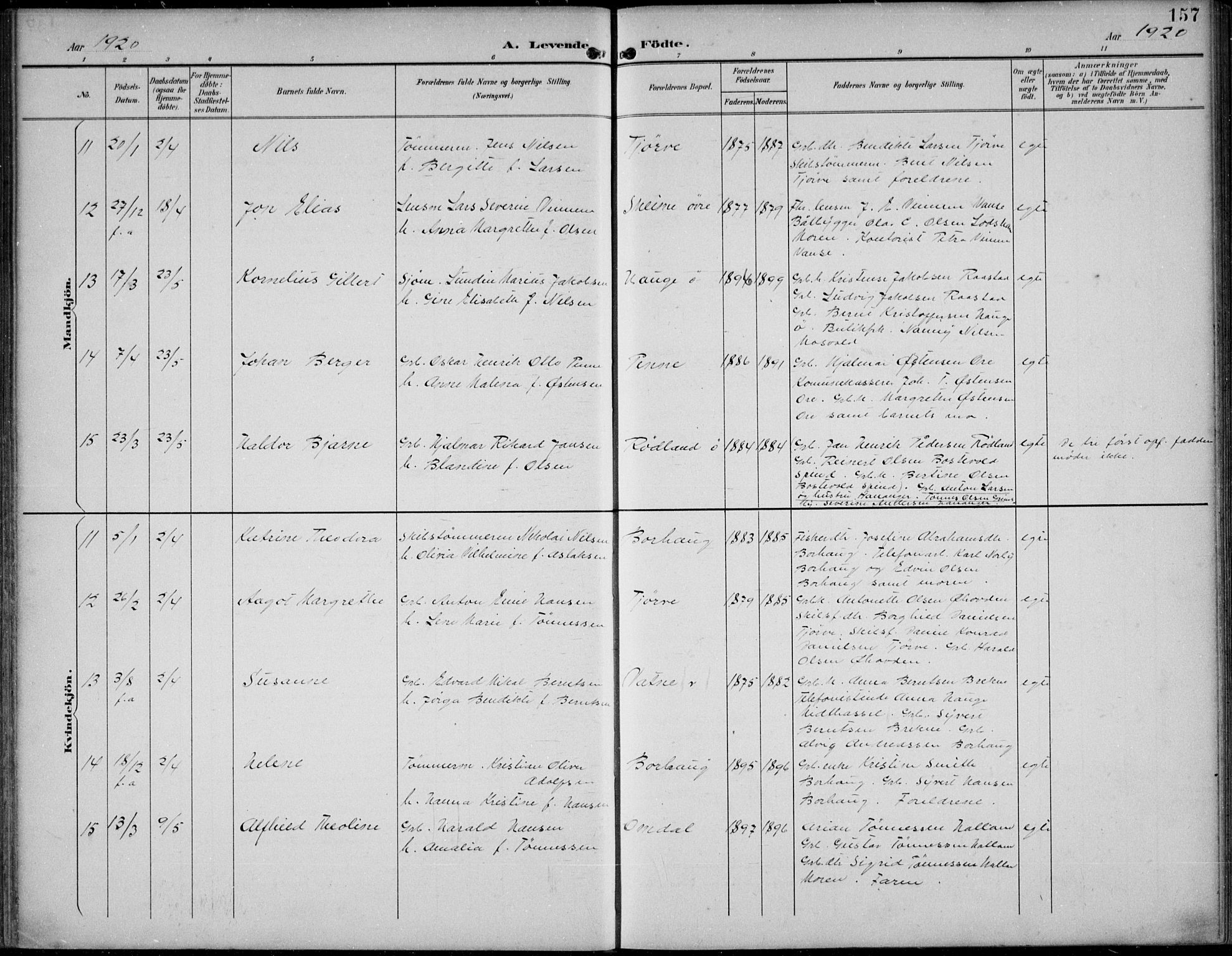 Lista sokneprestkontor, AV/SAK-1111-0027/F/Fb/L0005: Parish register (copy) no. B 5, 1892-1923, p. 157