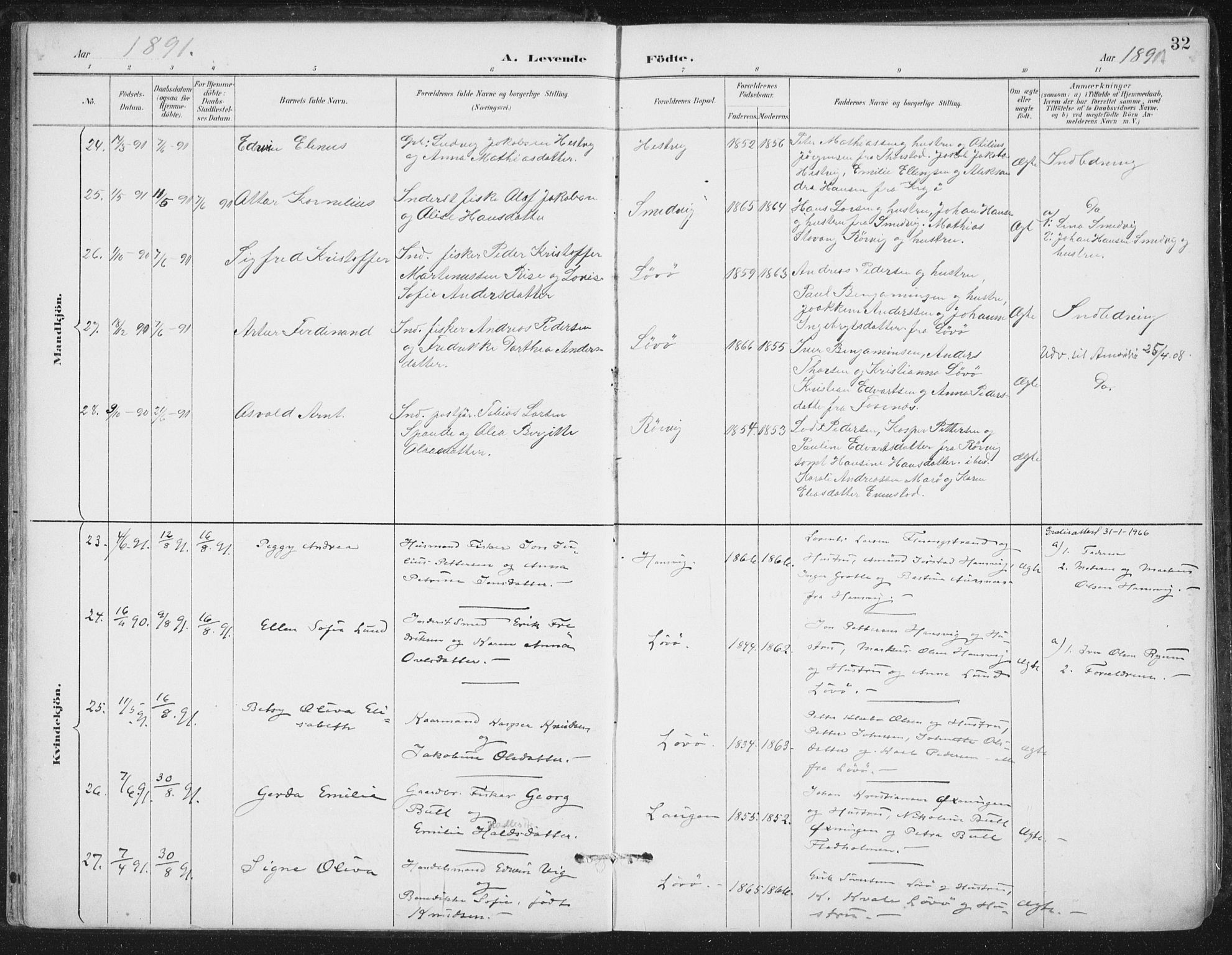 Ministerialprotokoller, klokkerbøker og fødselsregistre - Nord-Trøndelag, AV/SAT-A-1458/784/L0673: Parish register (official) no. 784A08, 1888-1899, p. 32