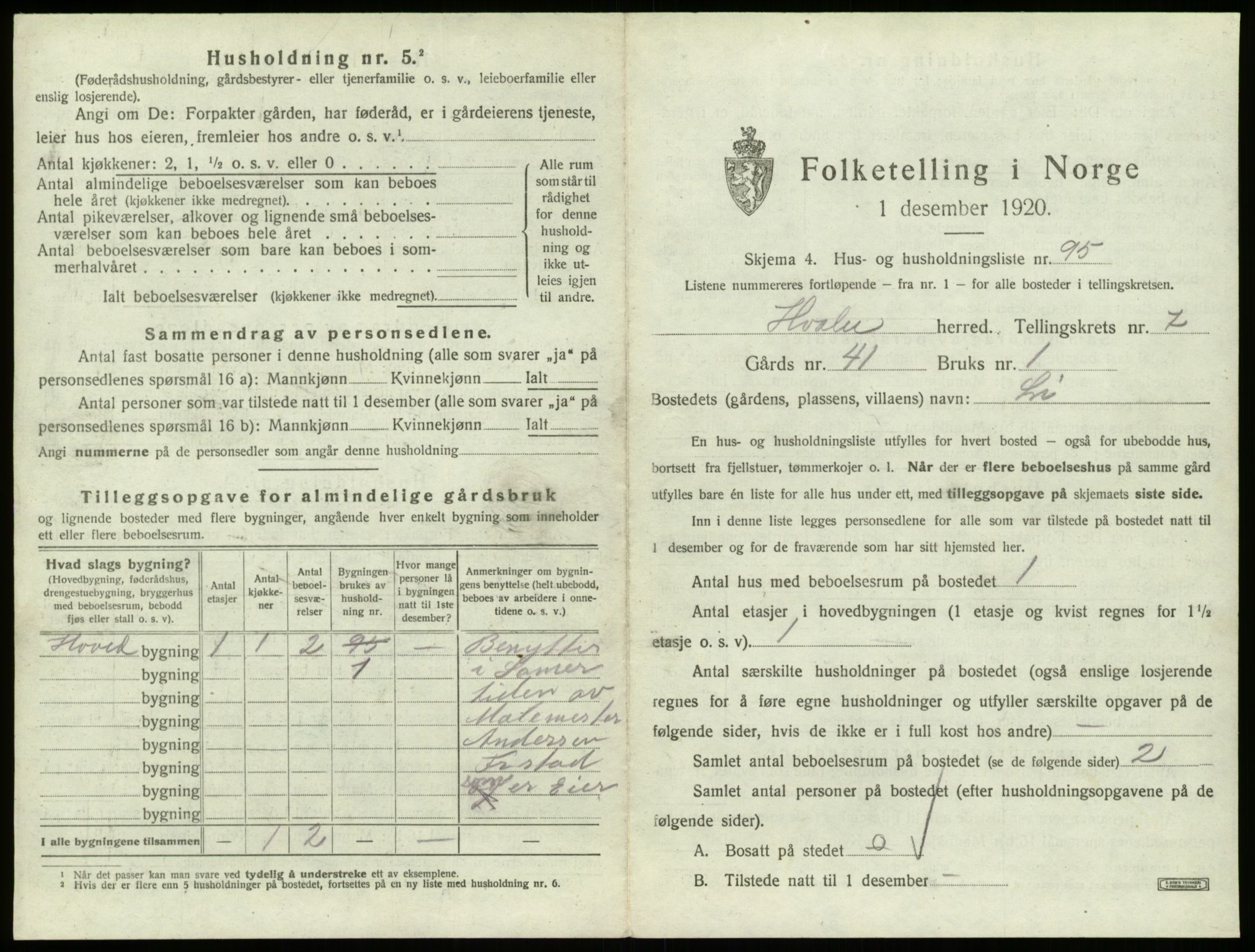 SAO, 1920 census for Hvaler, 1920, p. 1306