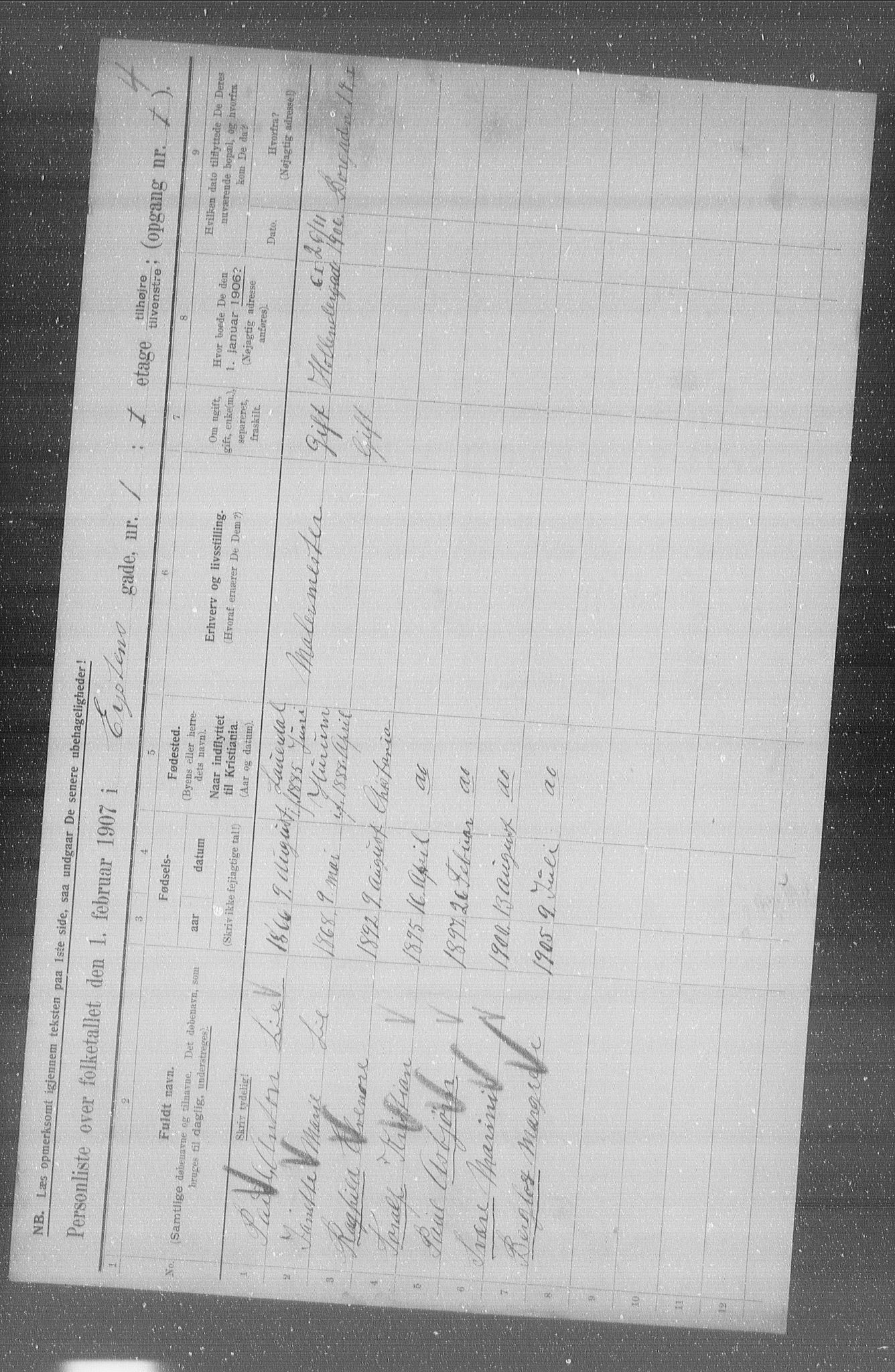 OBA, Municipal Census 1907 for Kristiania, 1907, p. 66246