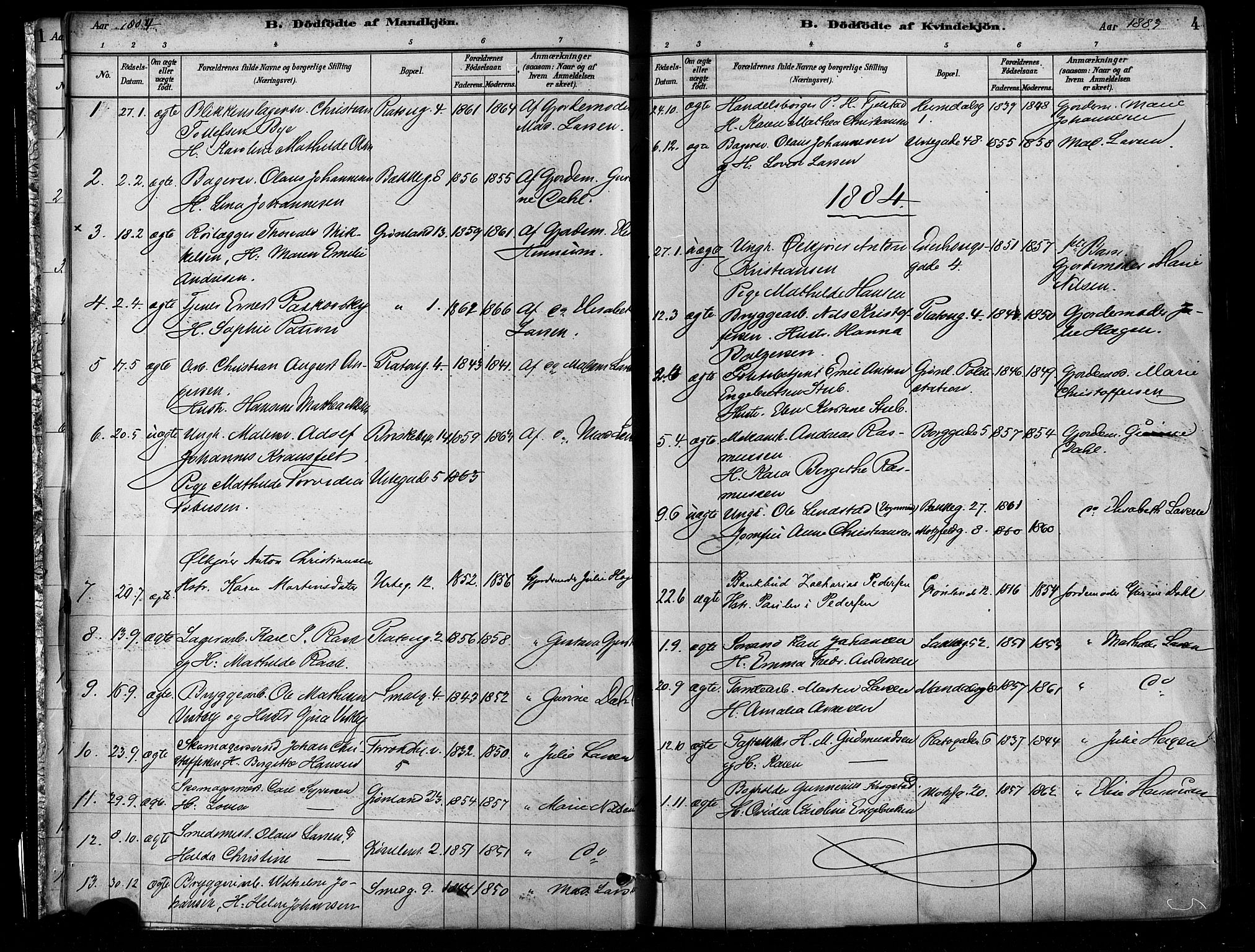 Grønland prestekontor Kirkebøker, SAO/A-10848/F/Fa/L0008: Parish register (official) no. 8, 1881-1893, p. 4