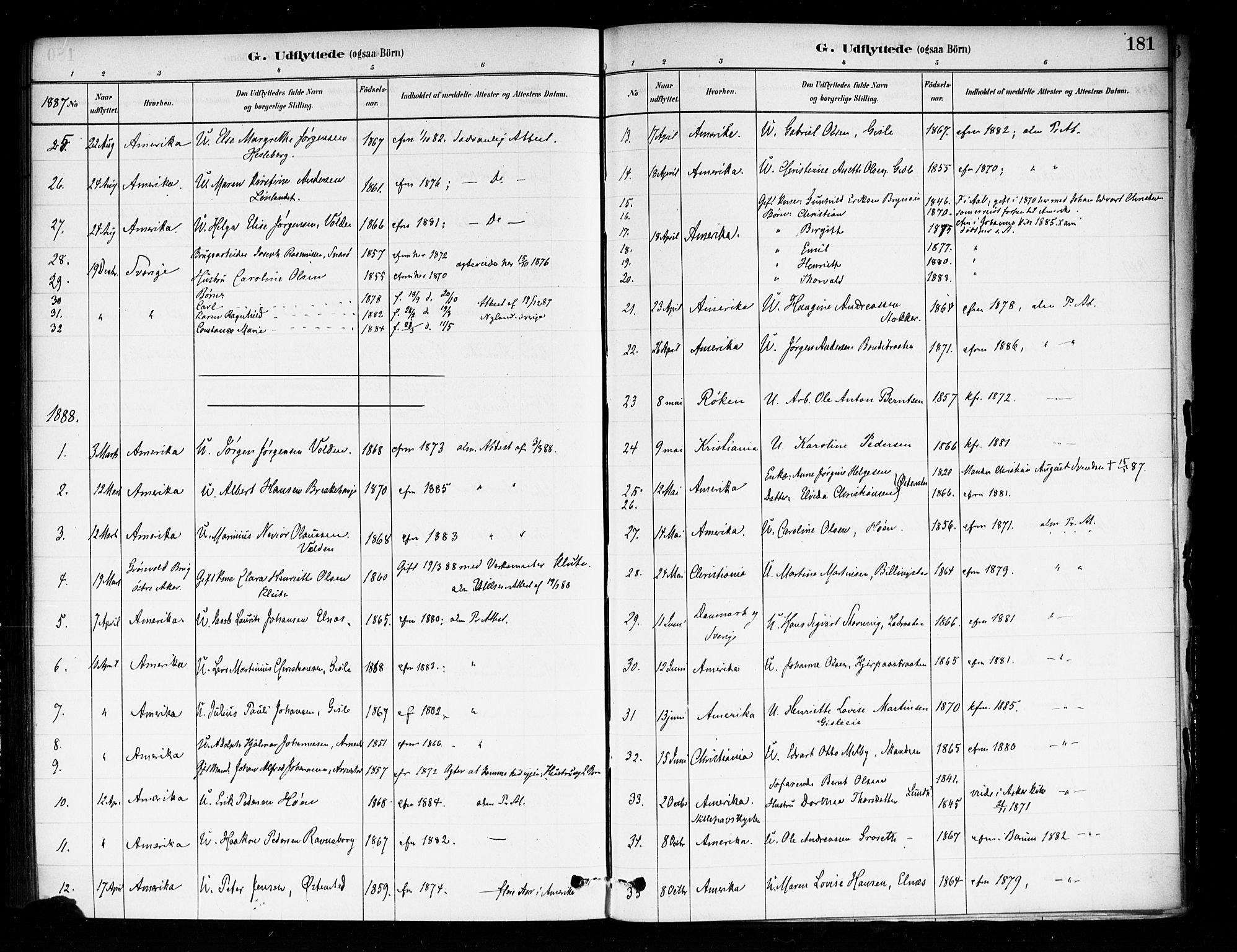 Asker prestekontor Kirkebøker, AV/SAO-A-10256a/F/Fa/L0014: Parish register (official) no. I 14, 1879-1900, p. 181