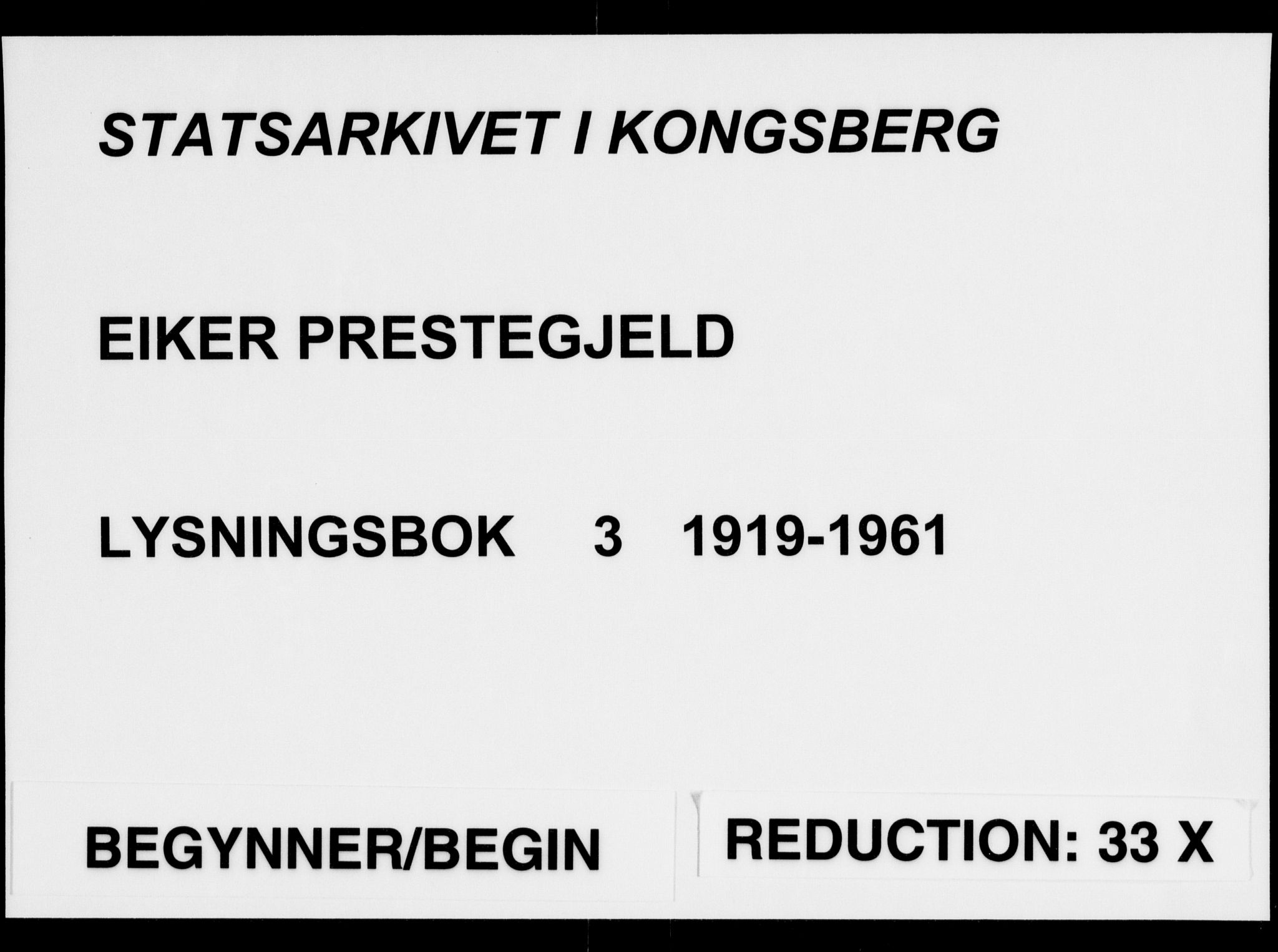 Eiker kirkebøker, SAKO/A-4/H/Ha/L0003: Banns register no. 3, 1919-1961
