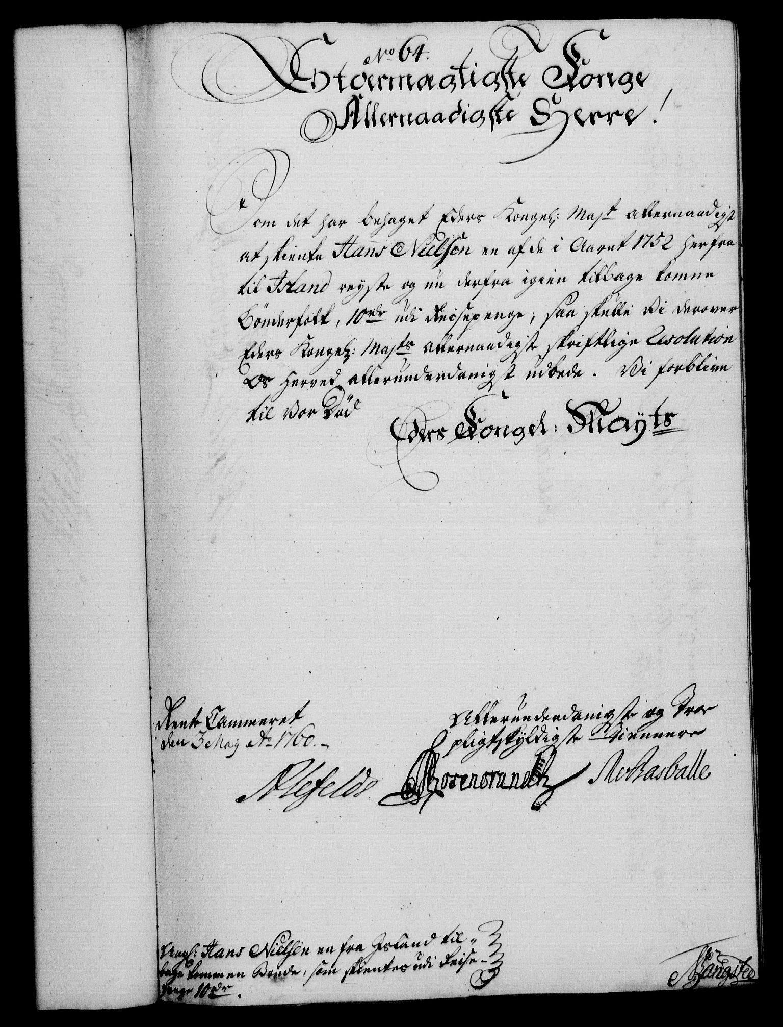 Rentekammeret, Kammerkanselliet, AV/RA-EA-3111/G/Gf/Gfa/L0042: Norsk relasjons- og resolusjonsprotokoll (merket RK 52.42), 1760, p. 246