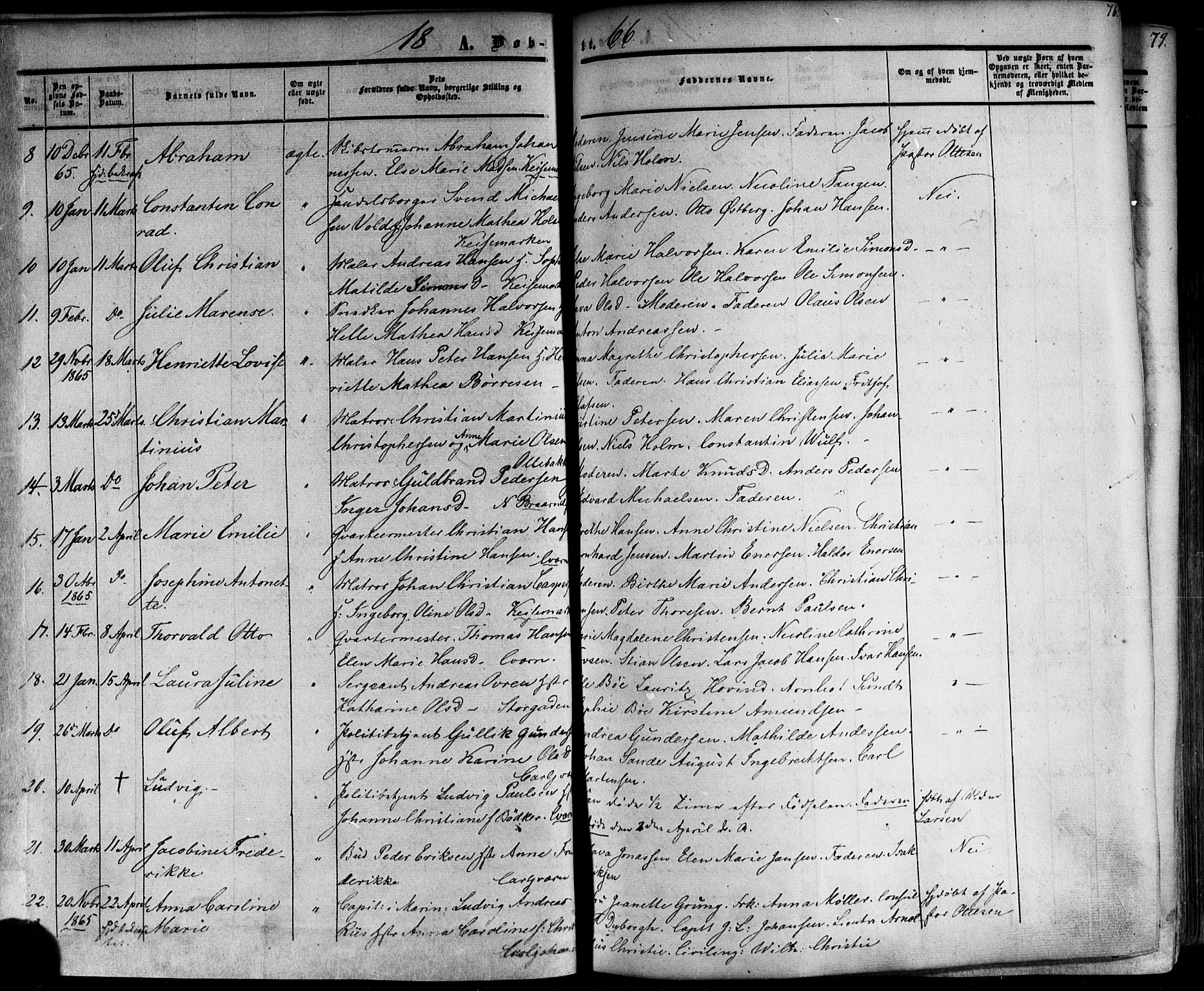 Horten kirkebøker, AV/SAKO-A-348/F/Fa/L0001: Parish register (official) no. 1, 1855-1871, p. 76