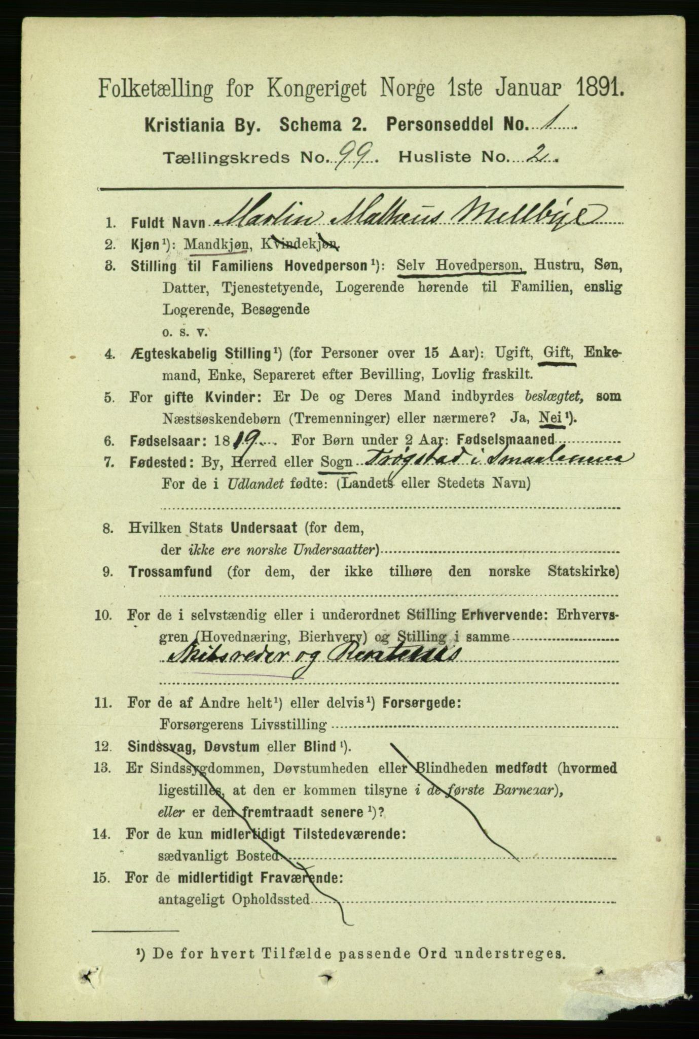 RA, 1891 census for 0301 Kristiania, 1891, p. 48579