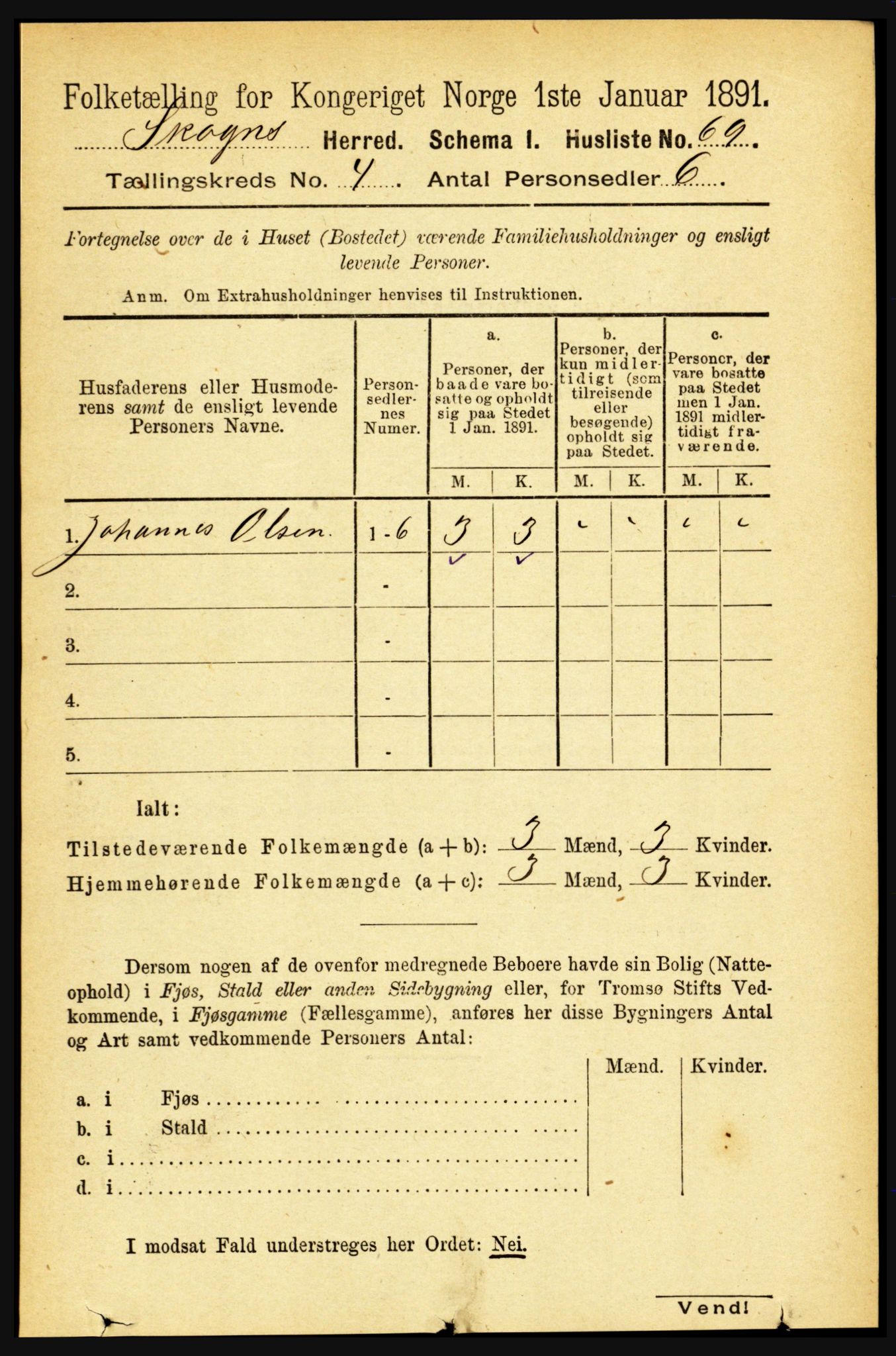 RA, 1891 census for 1719 Skogn, 1891, p. 2336