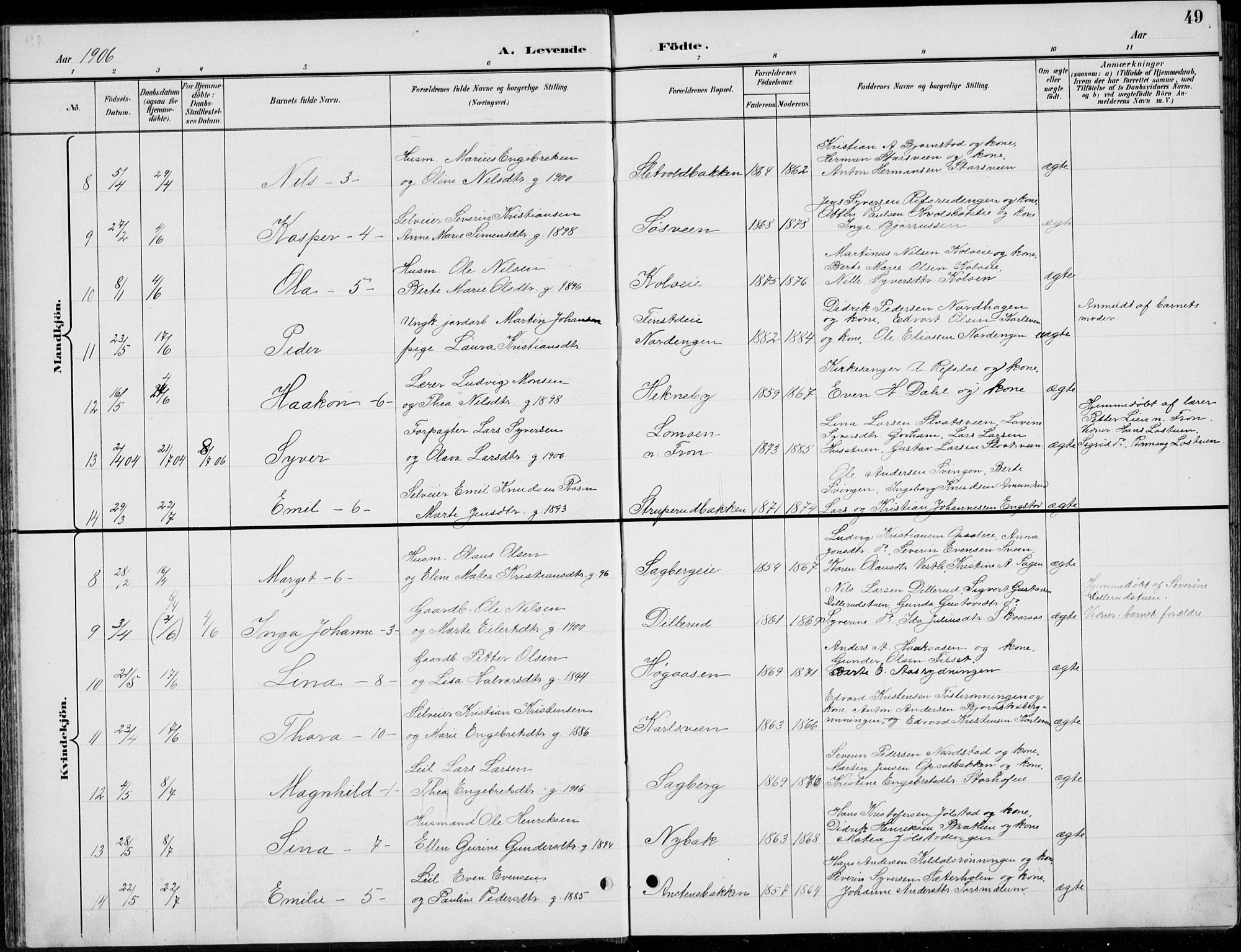 Romedal prestekontor, AV/SAH-PREST-004/L/L0013: Parish register (copy) no. 13, 1896-1937, p. 49