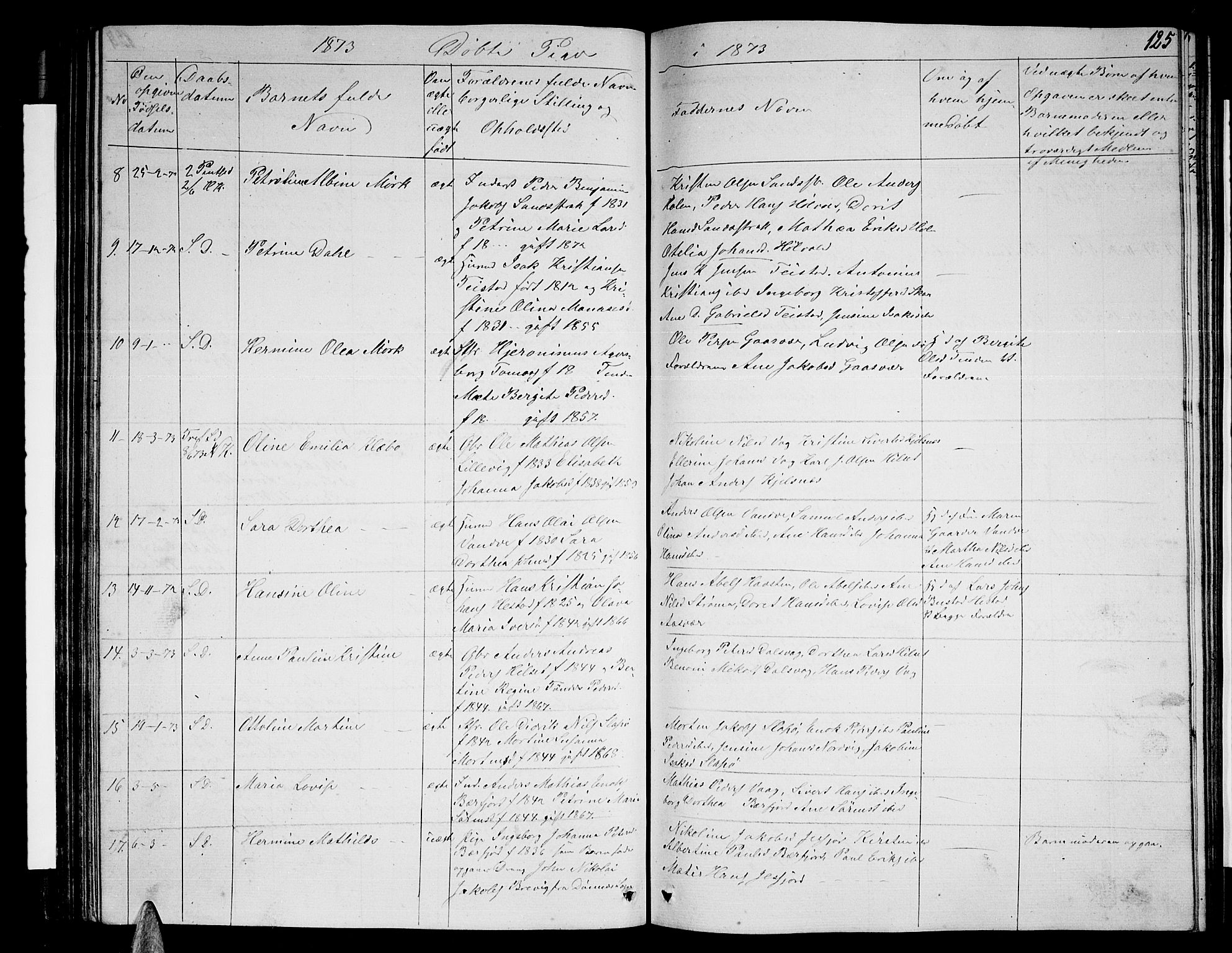 Ministerialprotokoller, klokkerbøker og fødselsregistre - Nordland, AV/SAT-A-1459/834/L0512: Parish register (copy) no. 834C03, 1862-1877, p. 125