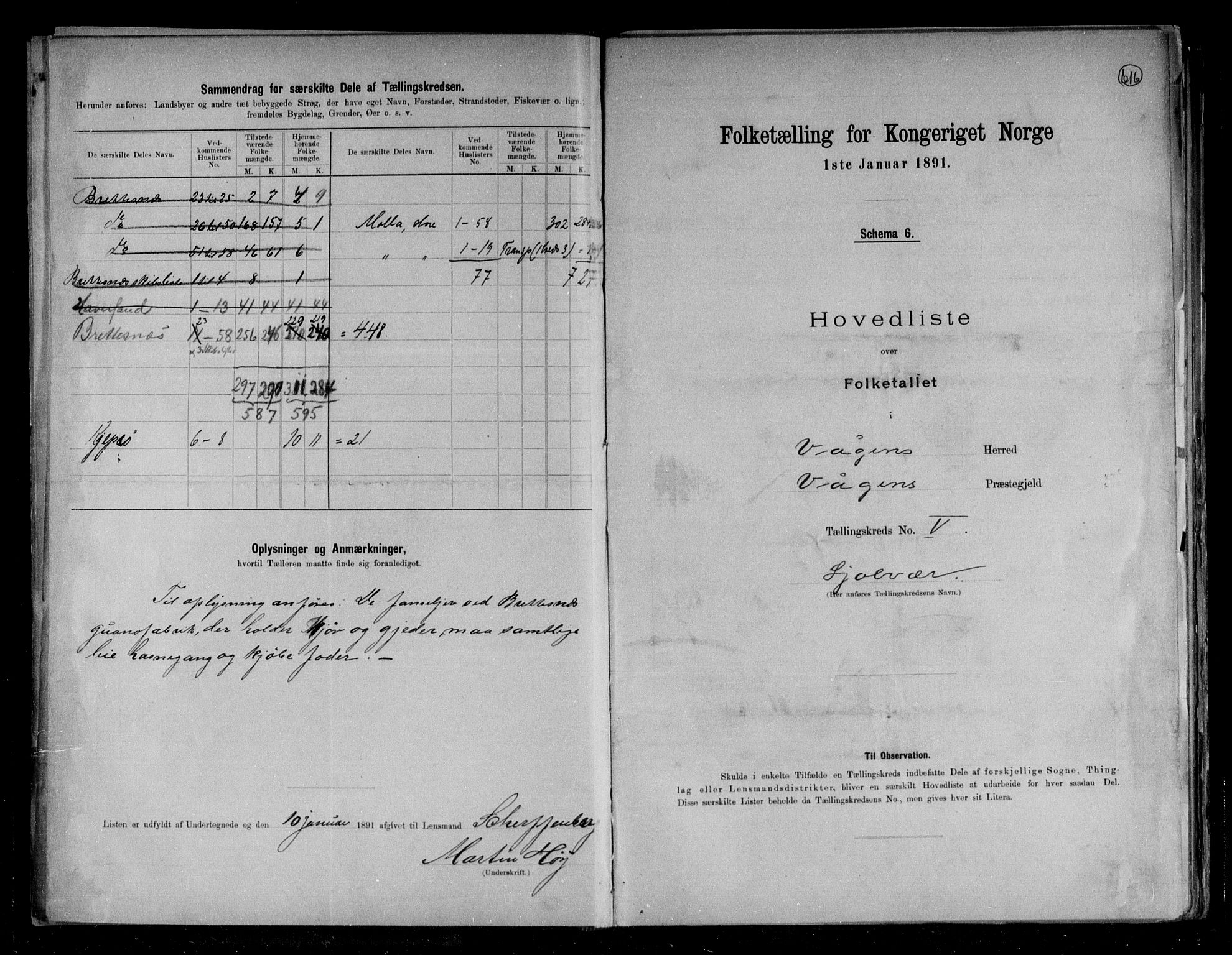 RA, 1891 census for 1865 Vågan, 1891, p. 18