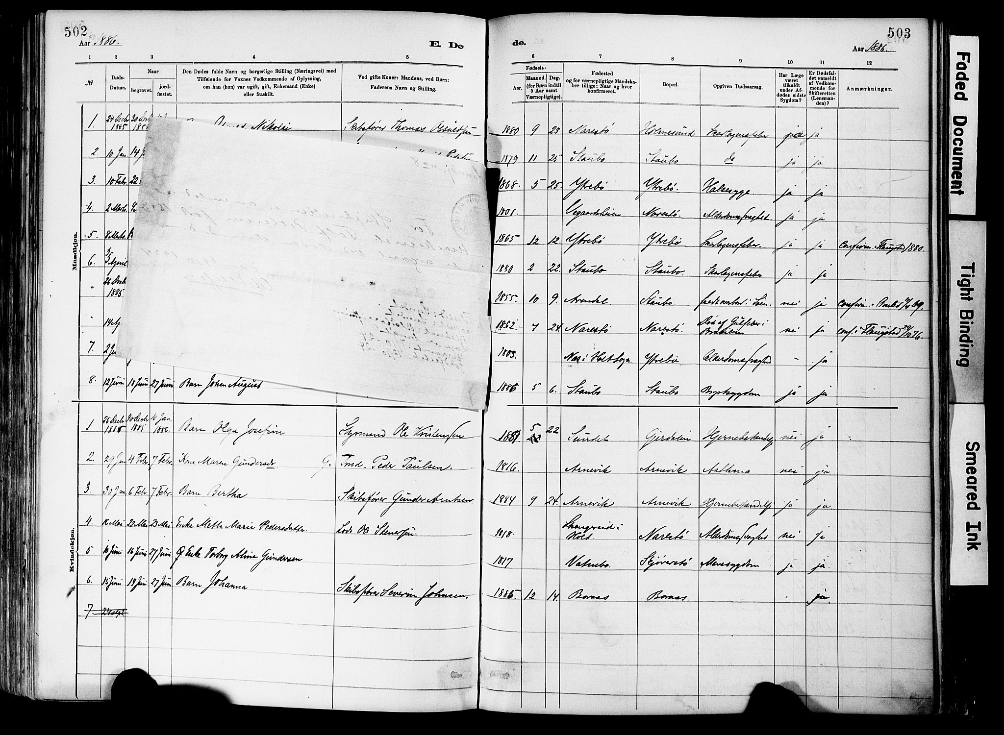 Dypvåg sokneprestkontor, SAK/1111-0007/F/Fa/Fab/L0001: Parish register (official) no. A 1, 1885-1912, p. 504-505