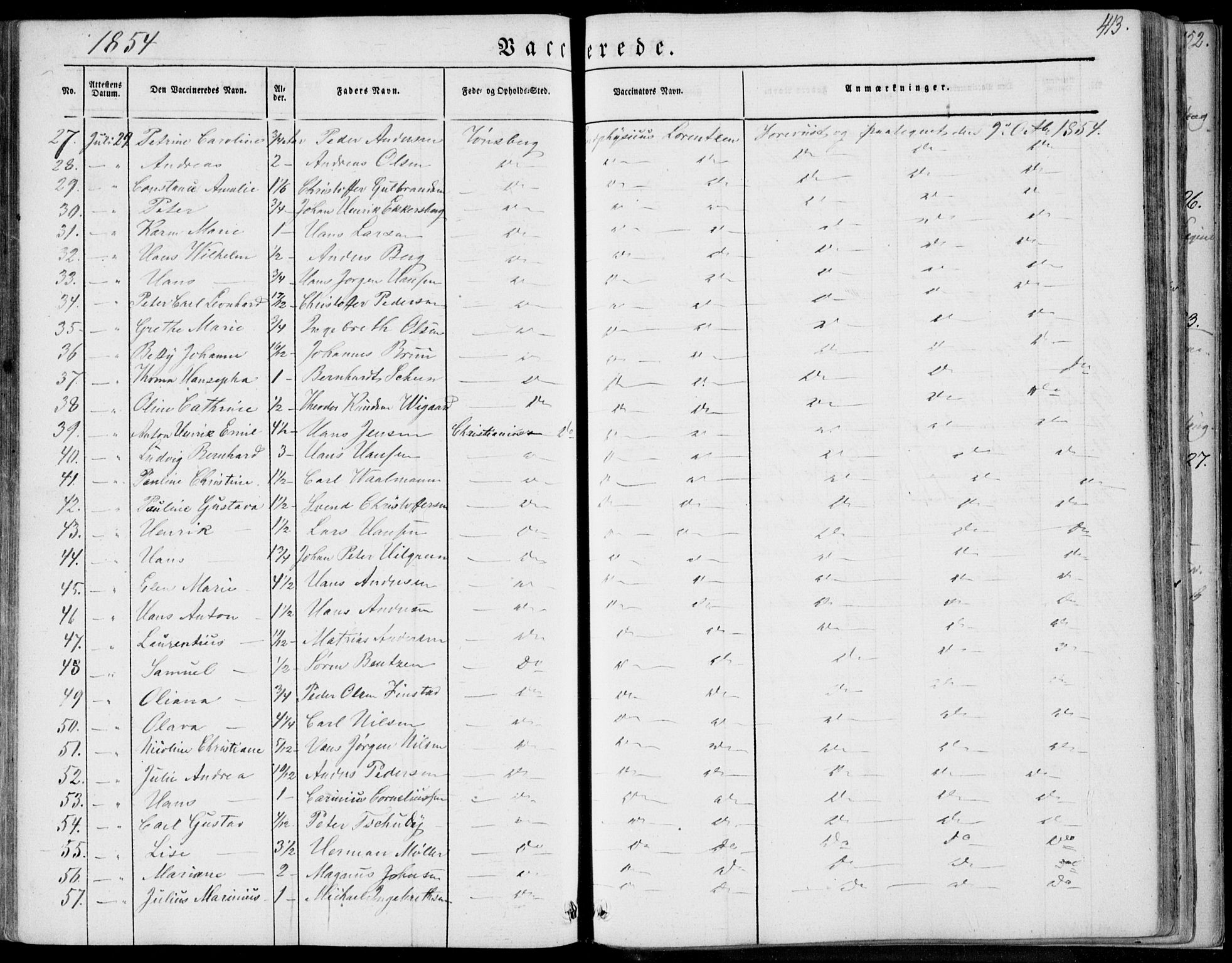 Tønsberg kirkebøker, AV/SAKO-A-330/F/Fa/L0007: Parish register (official) no. I 7, 1845-1854, p. 413