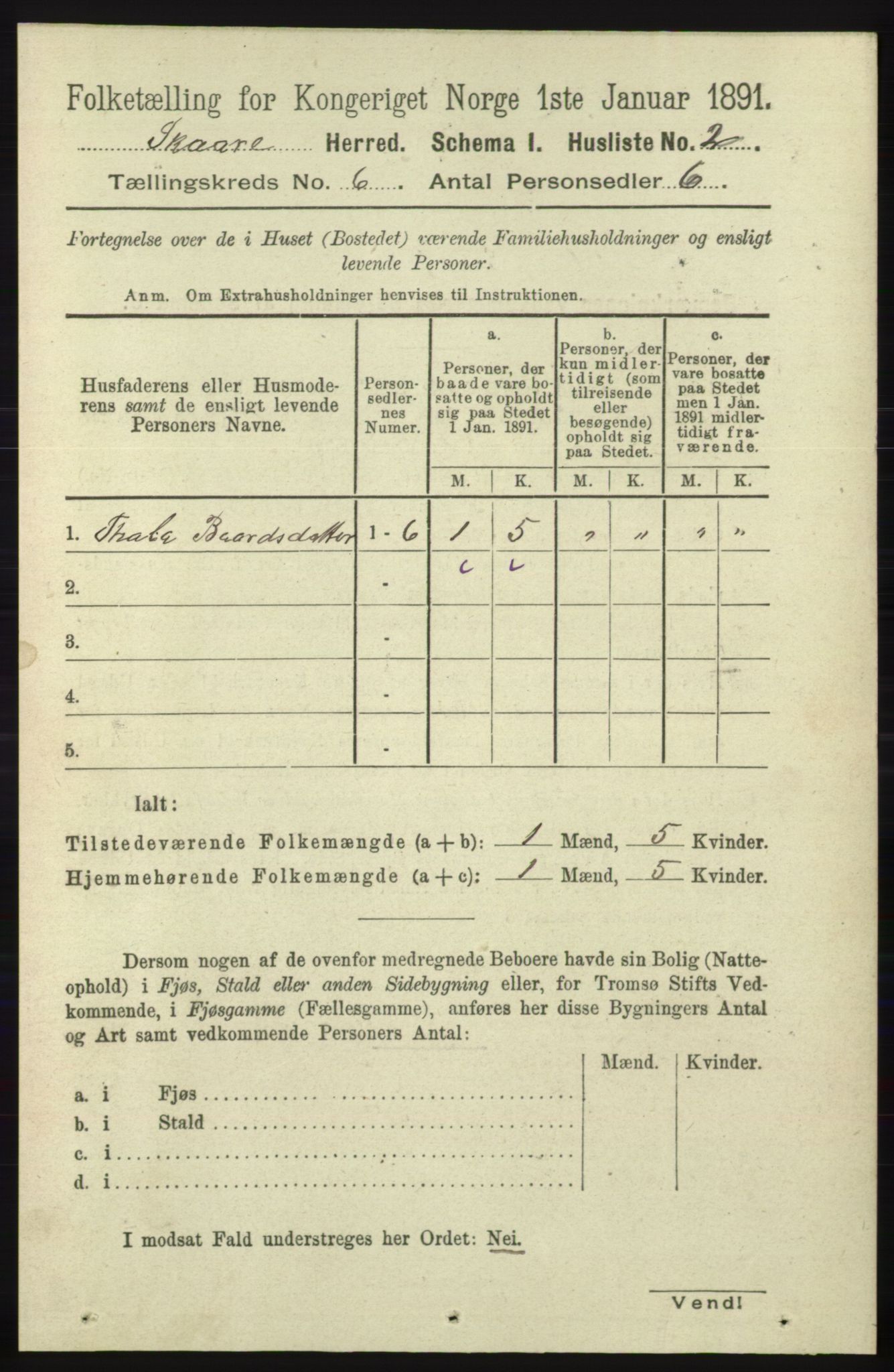 RA, 1891 census for 1153 Skåre, 1891, p. 2372