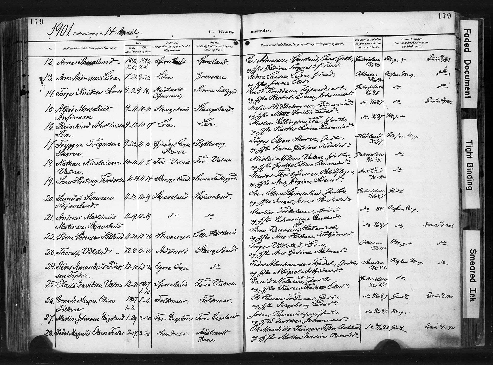 Høyland sokneprestkontor, SAST/A-101799/001/30BA/L0015: Parish register (official) no. A 14, 1899-1911, p. 179