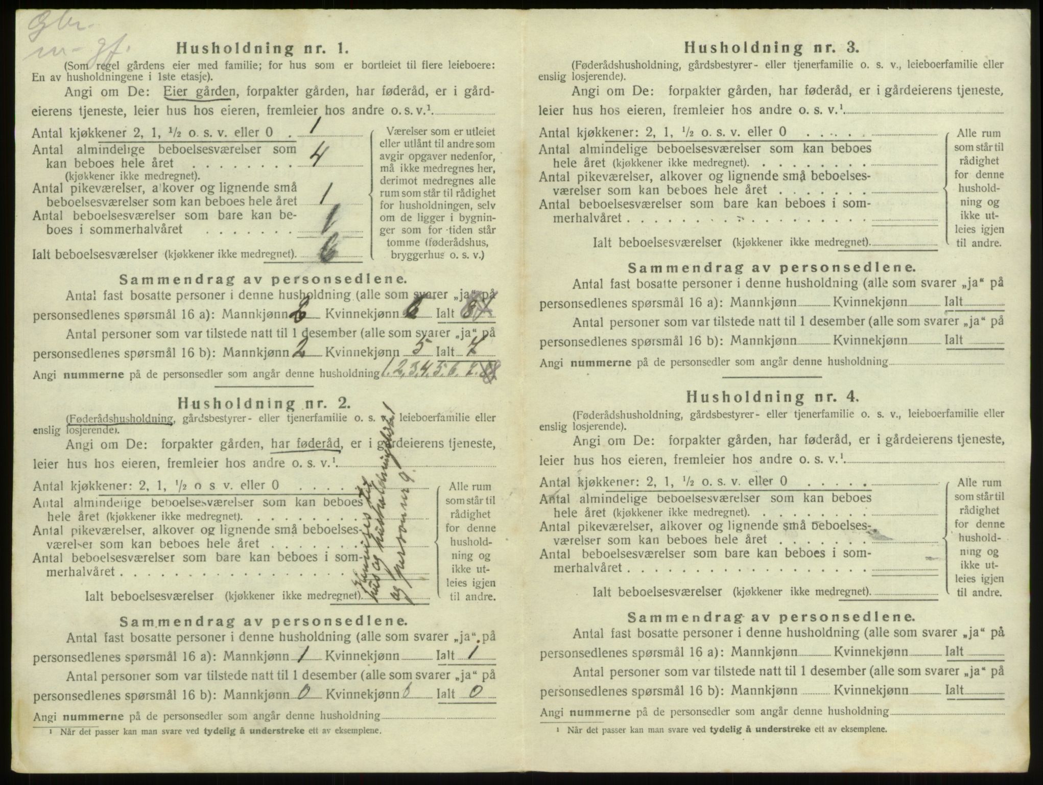 SAB, 1920 census for Innvik, 1920, p. 740