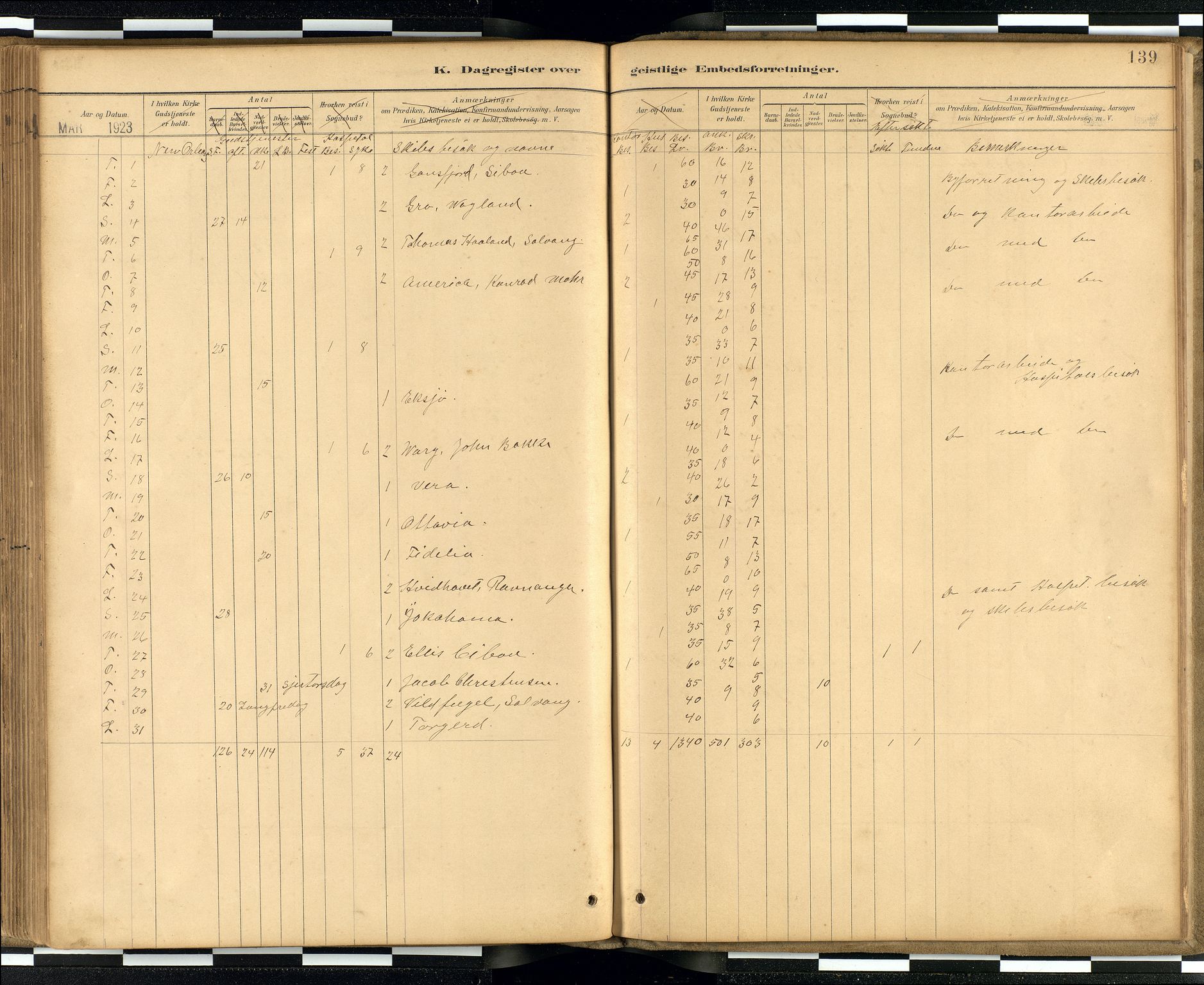 Den norske sjømannsmisjon i utlandet / Quebec (Canada) samt Pensacola--Savannah-Mobile-New Orleans-Gulfport (Gulfhamnene i USA), SAB/SAB/PA-0114/H/Ha/L0001: Parish register (official) no. A 1, 1887-1924, p. 138b-139a