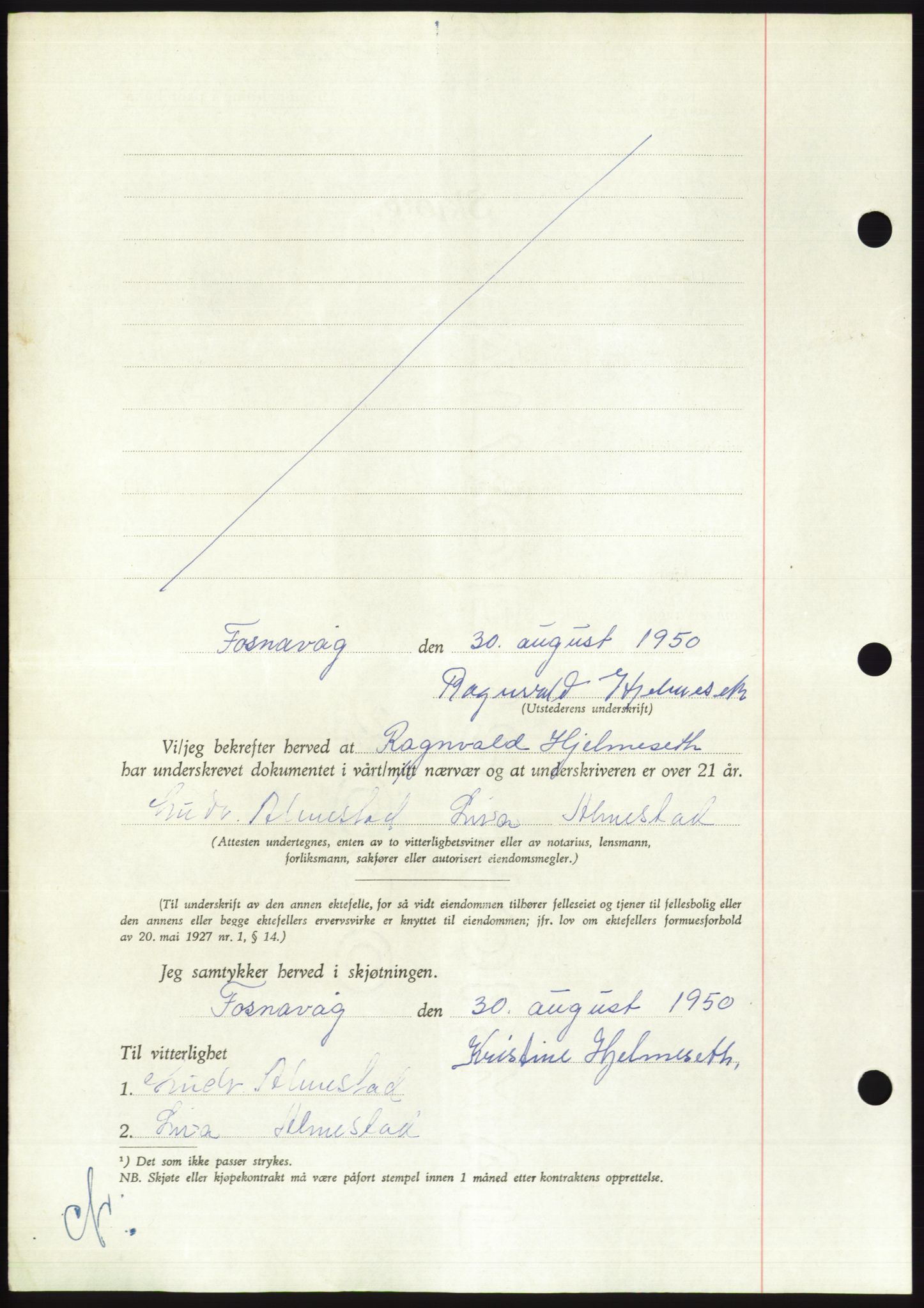 Søre Sunnmøre sorenskriveri, SAT/A-4122/1/2/2C/L0087: Mortgage book no. 13A, 1950-1950, Diary no: : 1847/1950