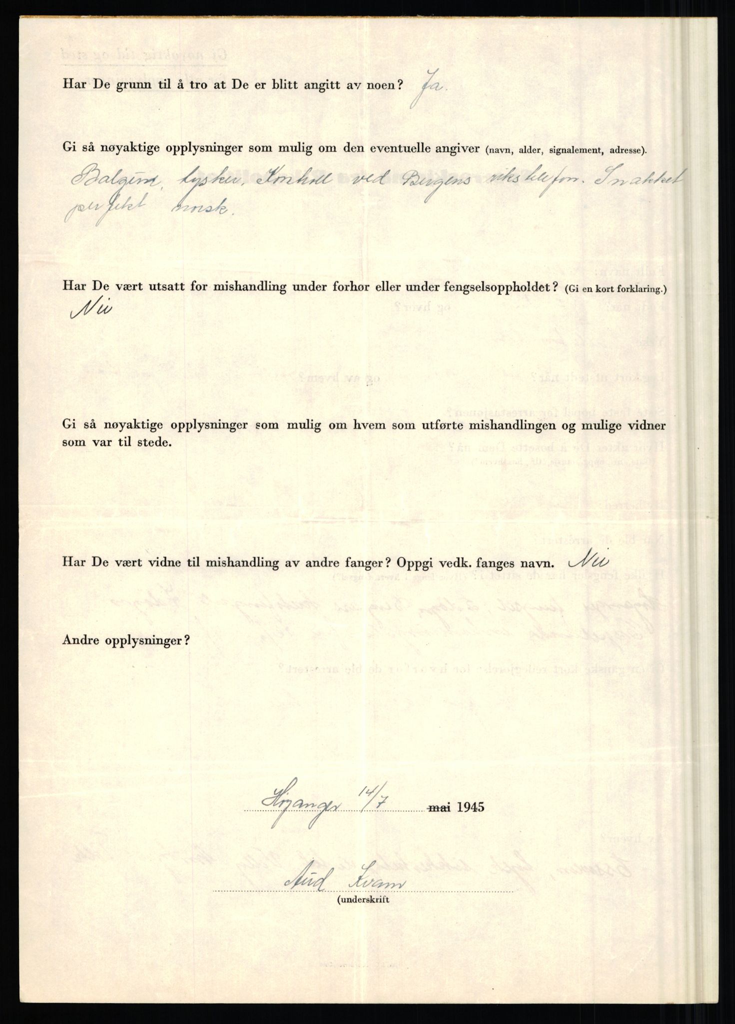Rikspolitisjefen, AV/RA-S-1560/L/L0010: Kristianslund, Charles Ragnvald - Losvik, Einar, 1940-1945, p. 152