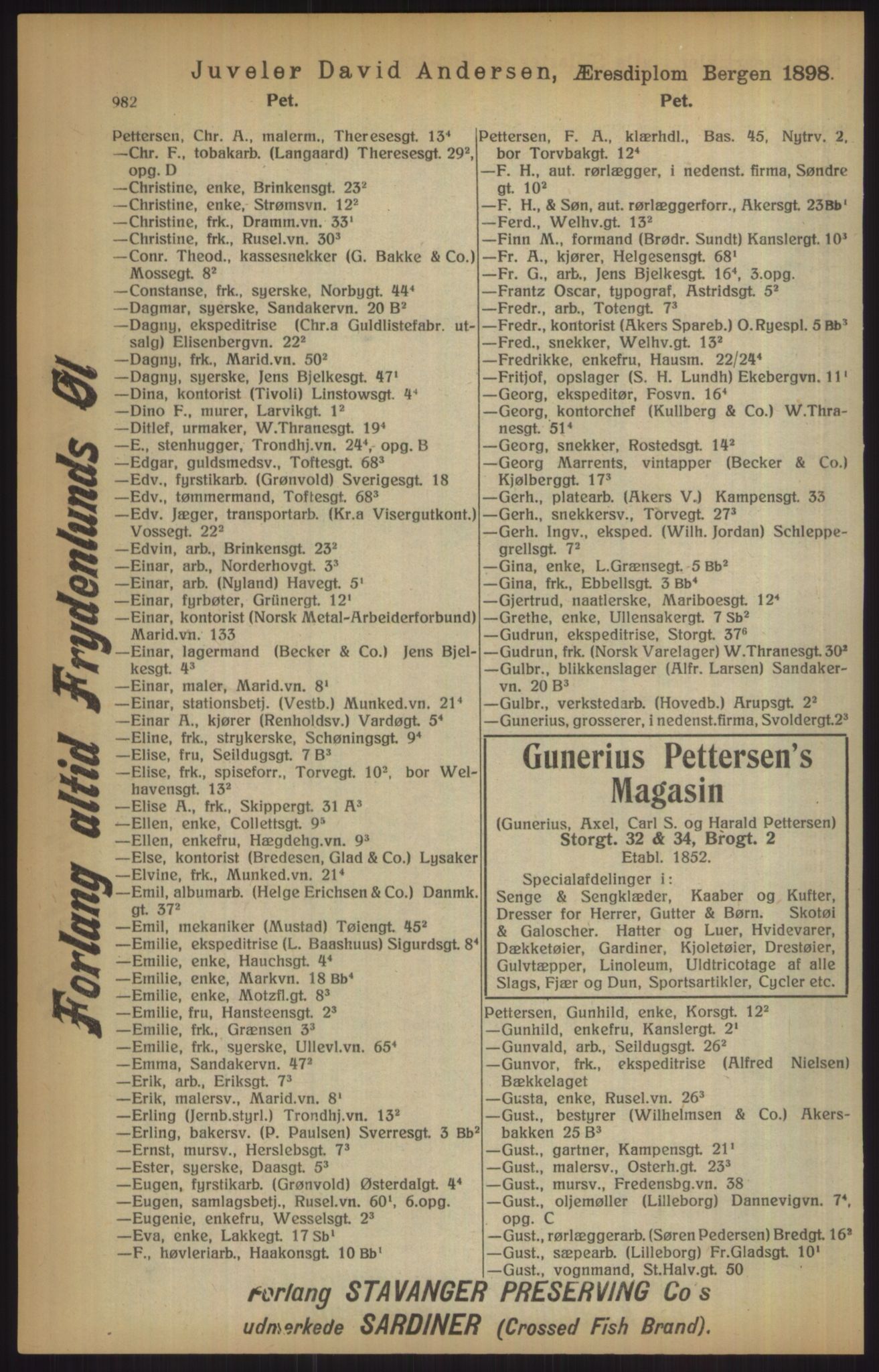 Kristiania/Oslo adressebok, PUBL/-, 1915, p. 982