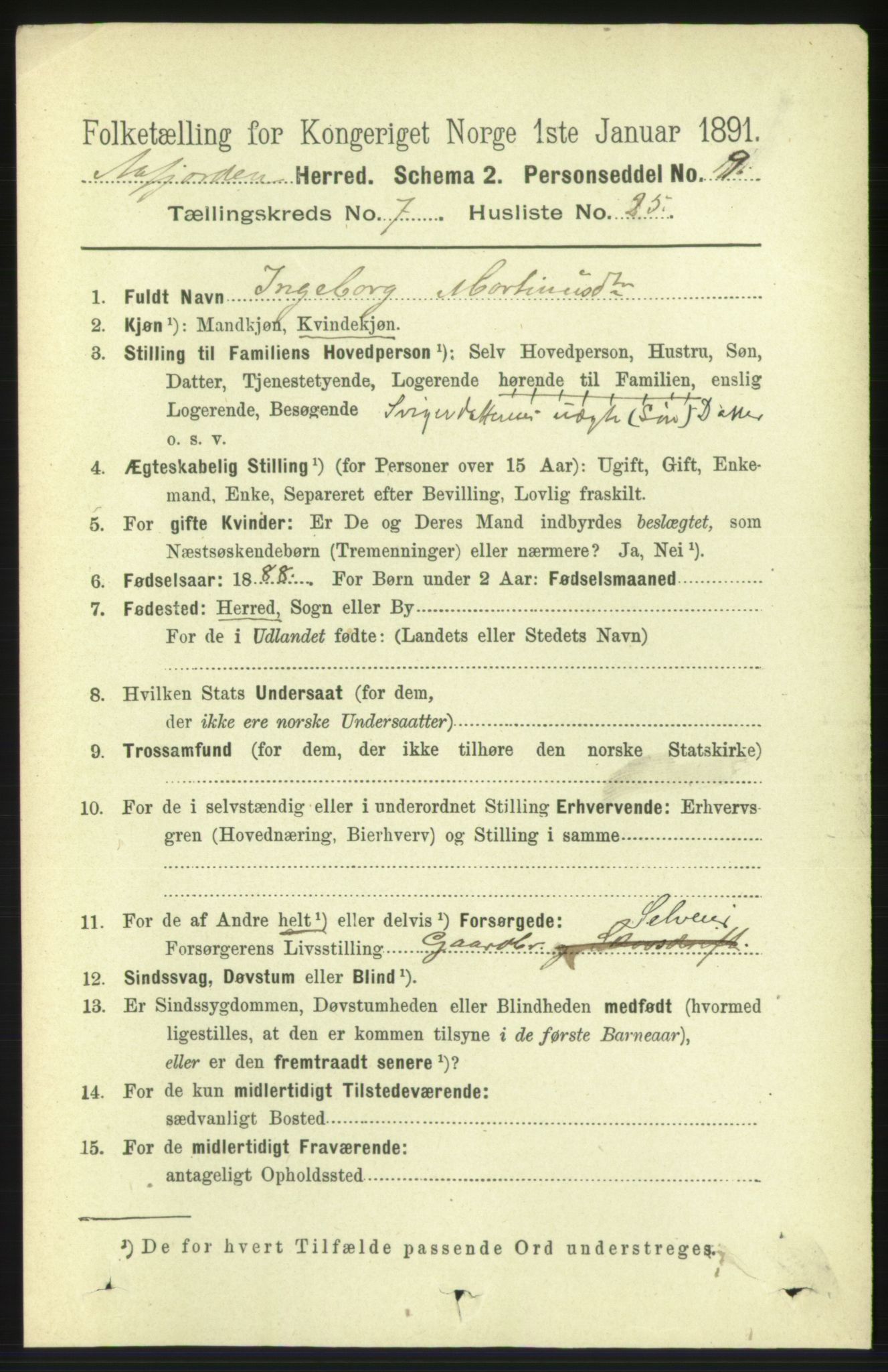 RA, 1891 census for 1630 Åfjord, 1891, p. 1919