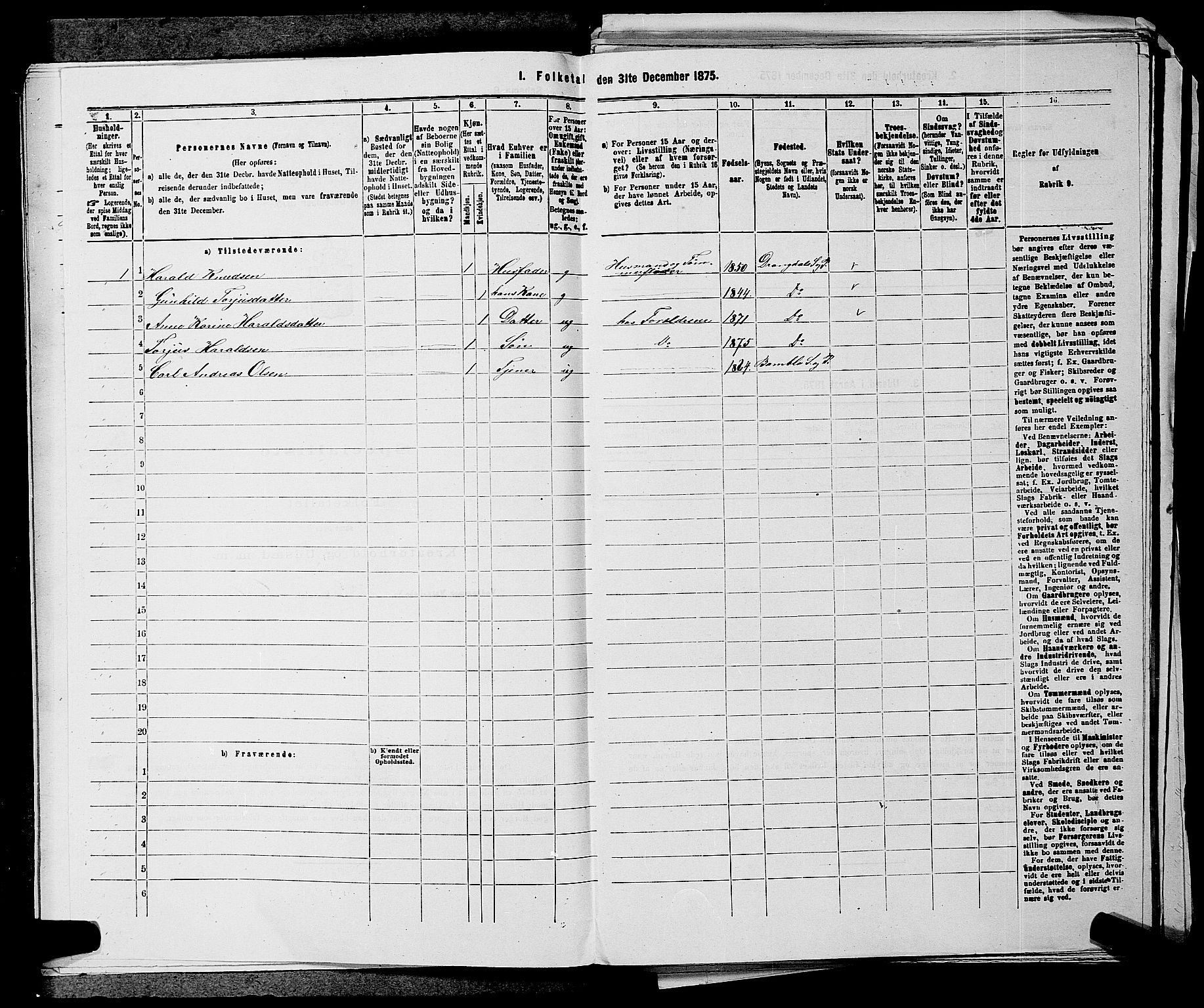 SAKO, 1875 census for 0817P Drangedal, 1875, p. 338