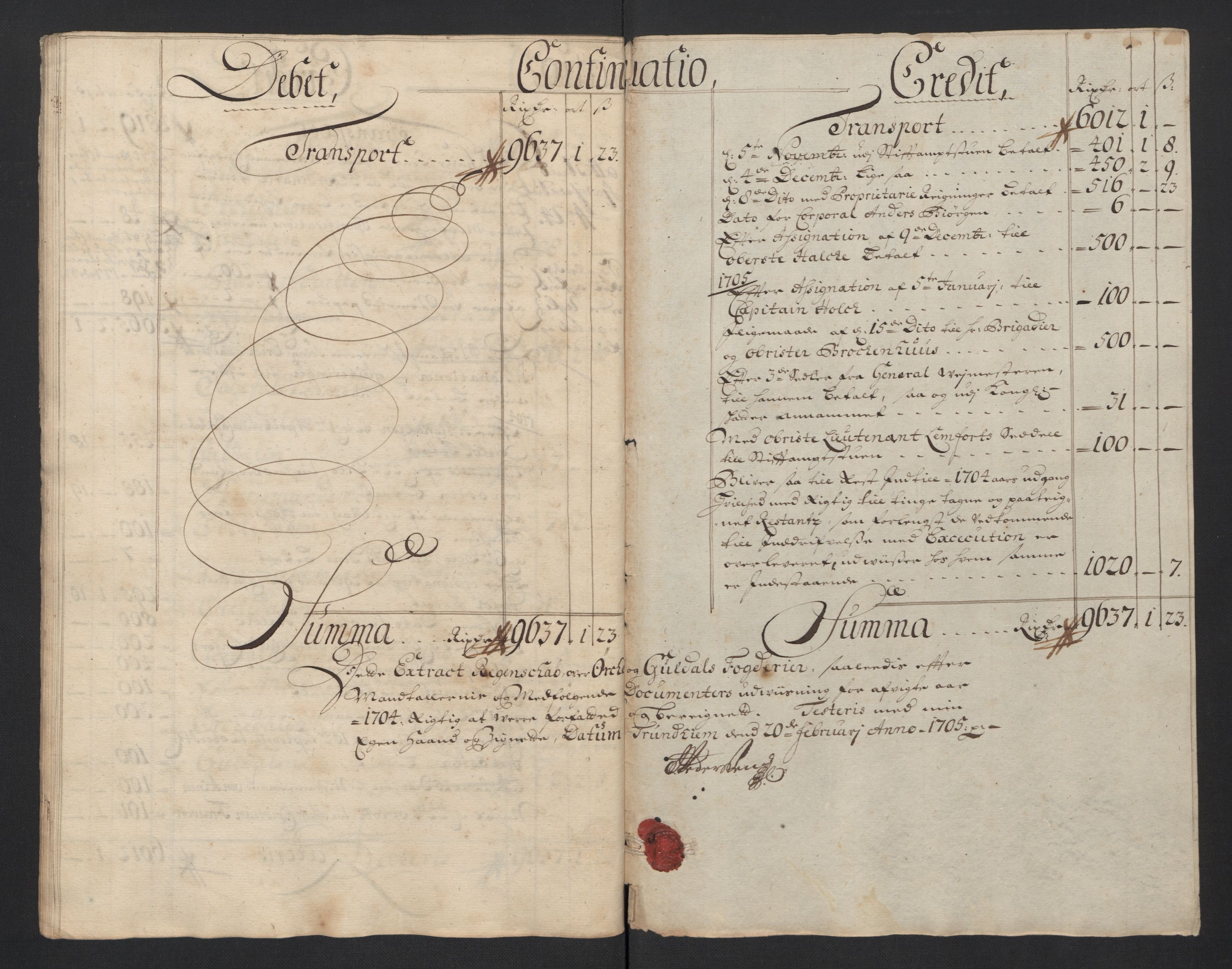 Rentekammeret inntil 1814, Reviderte regnskaper, Fogderegnskap, AV/RA-EA-4092/R60/L3954: Fogderegnskap Orkdal og Gauldal, 1704, p. 18