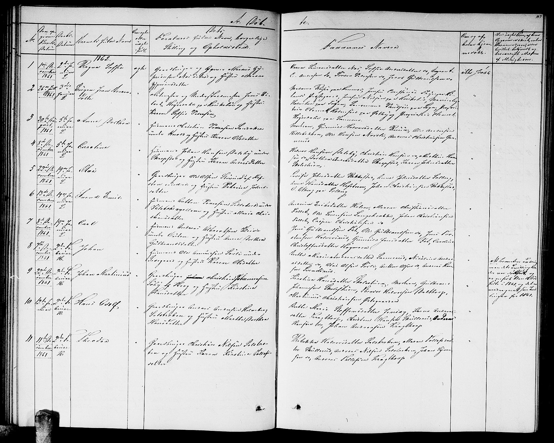 Høland prestekontor Kirkebøker, SAO/A-10346a/G/Ga/L0004: Parish register (copy) no. I 4, 1854-1862, p. 147