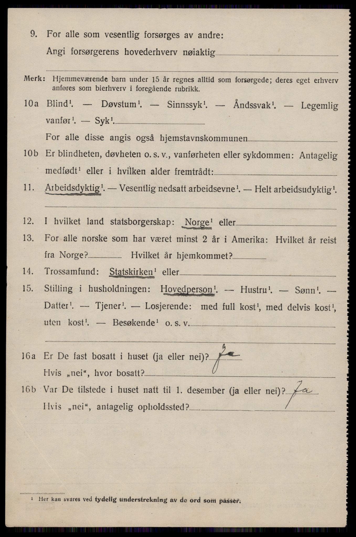 SAST, 1920 census for Skudenes, 1920, p. 2449