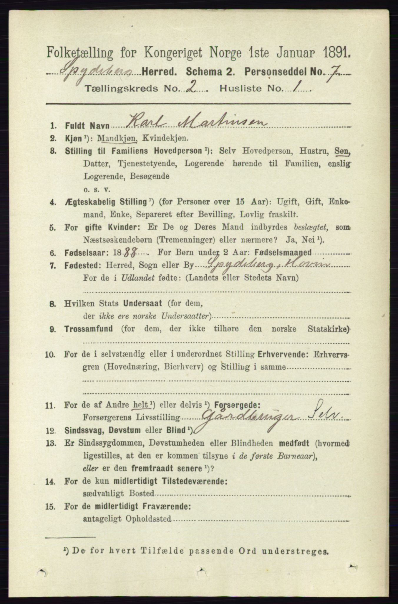 RA, 1891 census for 0123 Spydeberg, 1891, p. 702