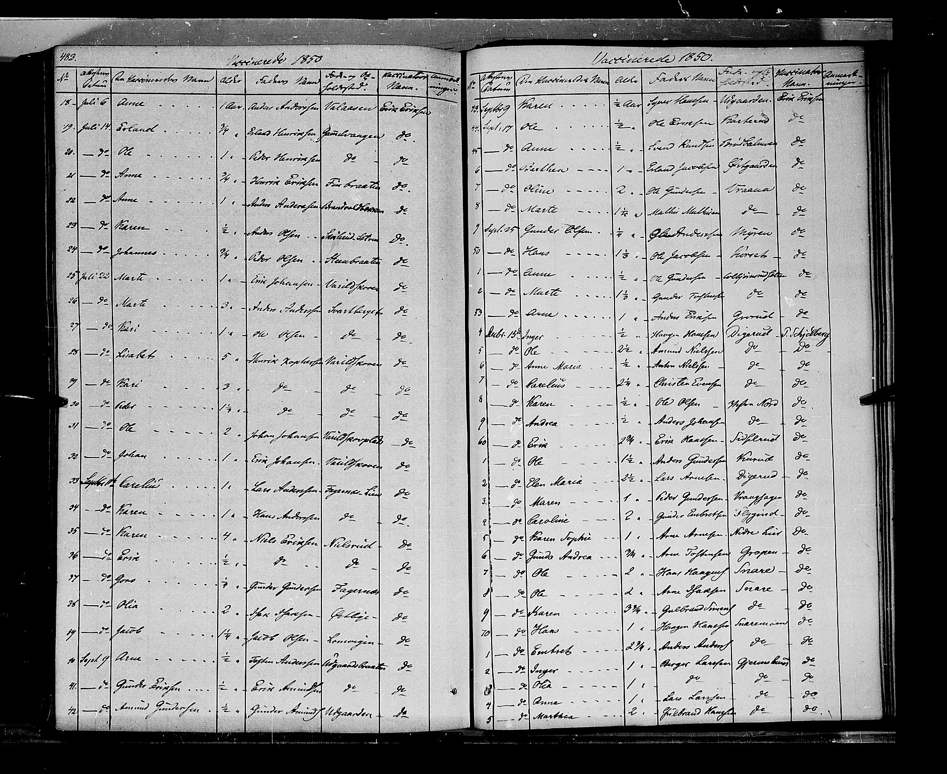 Vinger prestekontor, AV/SAH-PREST-024/H/Ha/Haa/L0009: Parish register (official) no. 9, 1847-1855, p. 483