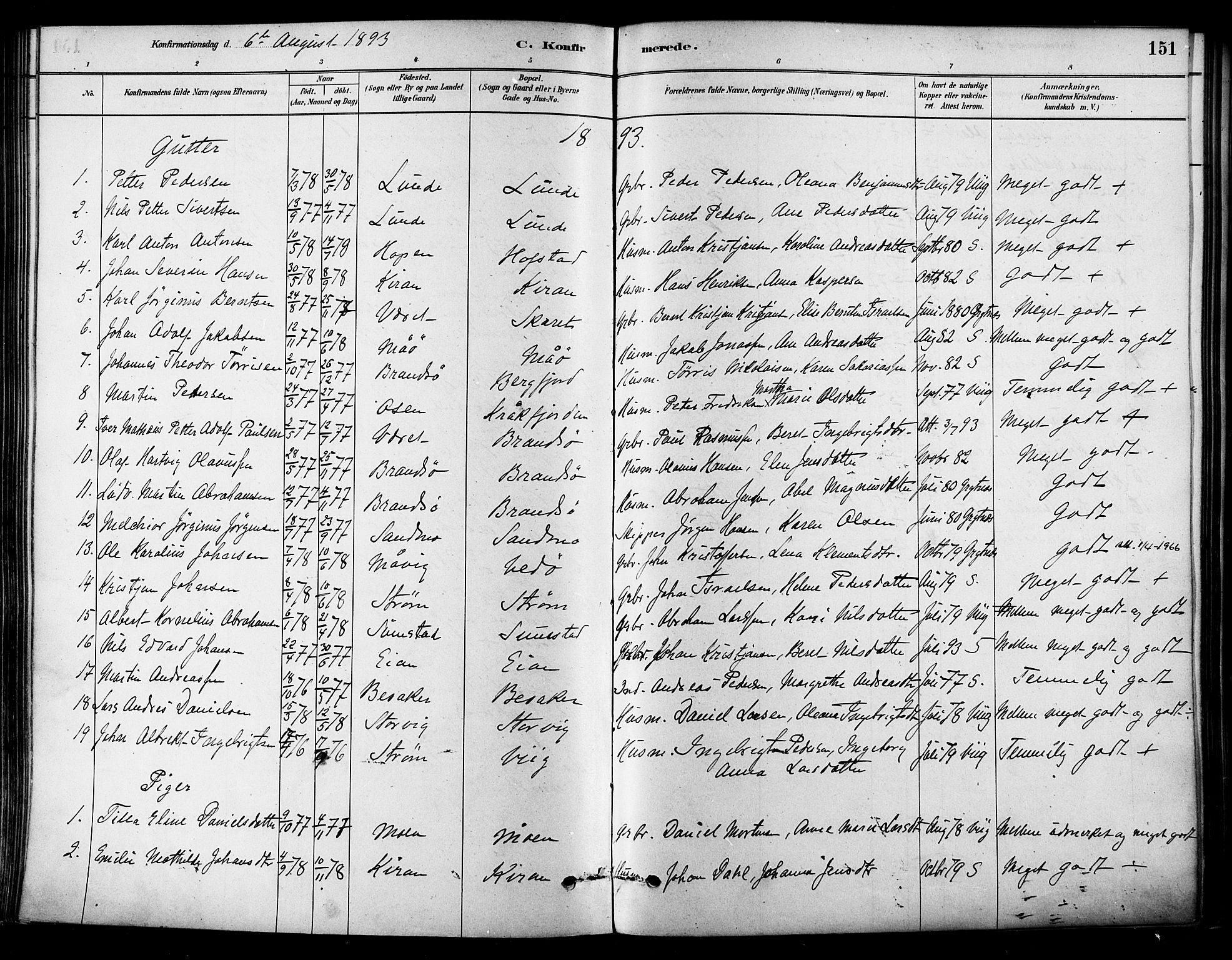 Ministerialprotokoller, klokkerbøker og fødselsregistre - Sør-Trøndelag, SAT/A-1456/657/L0707: Parish register (official) no. 657A08, 1879-1893, p. 151