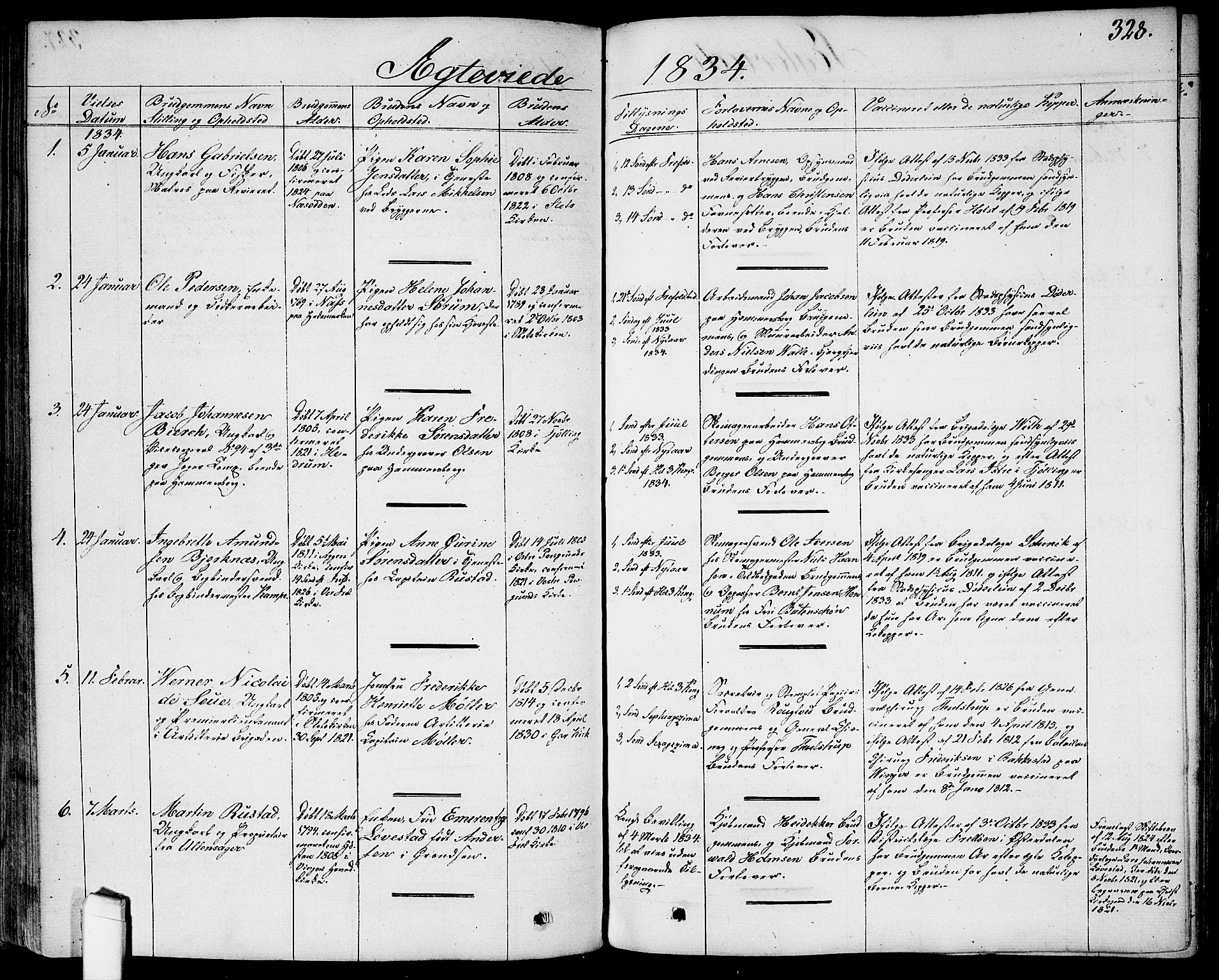 Garnisonsmenigheten Kirkebøker, SAO/A-10846/G/Ga/L0004: Parish register (copy) no. 4, 1828-1840, p. 328