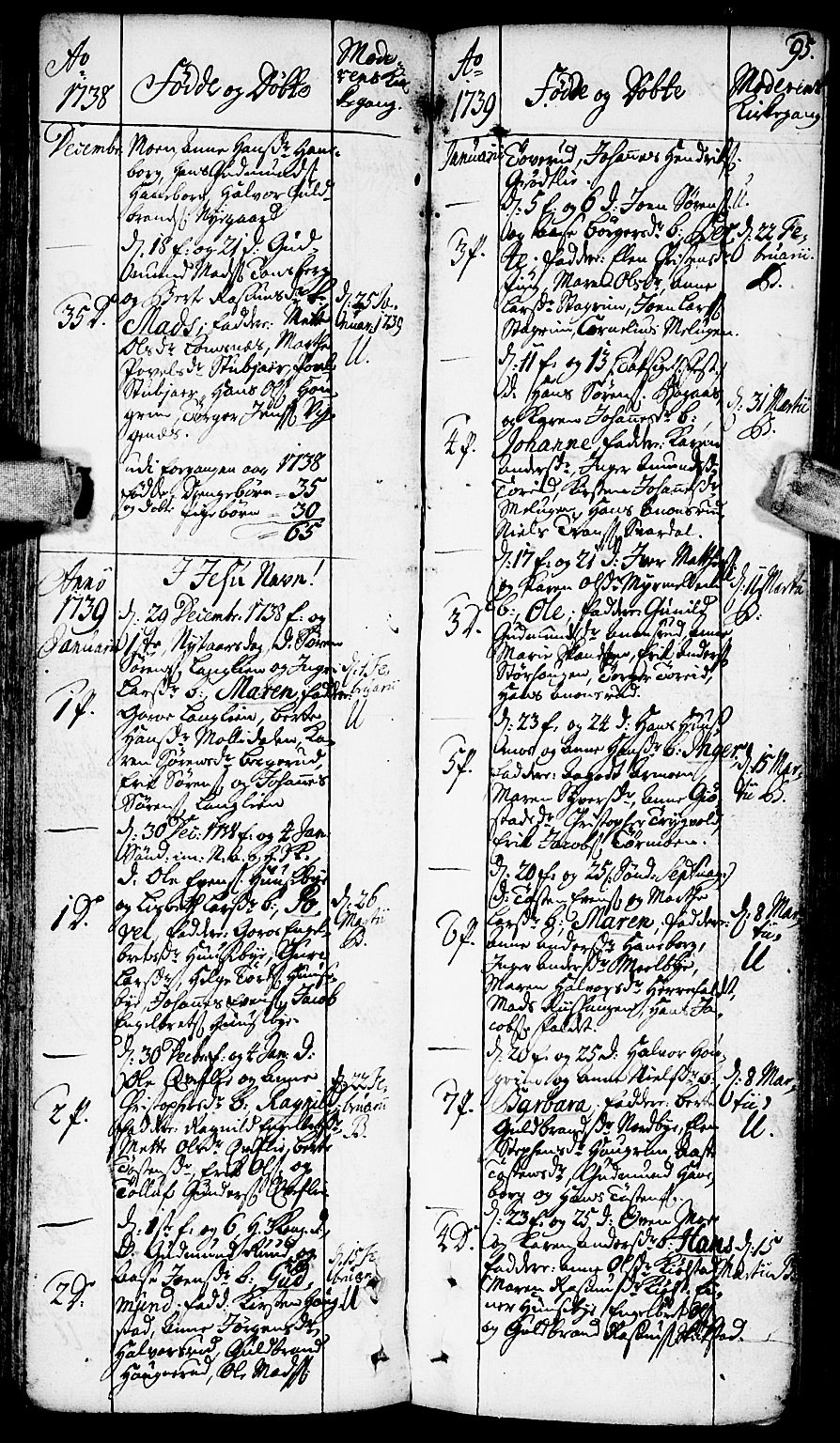 Aurskog prestekontor Kirkebøker, AV/SAO-A-10304a/F/Fa/L0002: Parish register (official) no. I 2, 1735-1766, p. 95