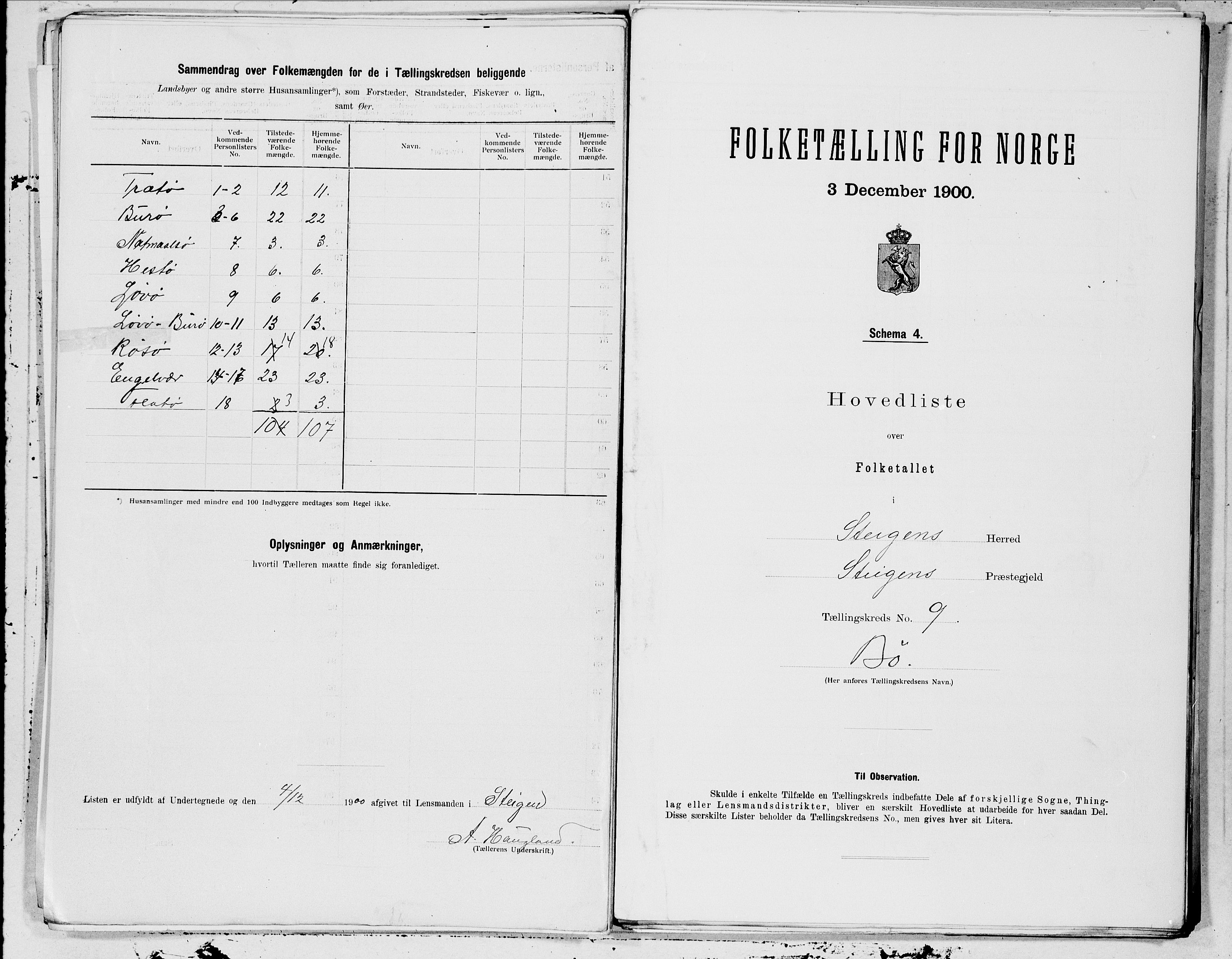 SAT, 1900 census for Steigen, 1900, p. 18