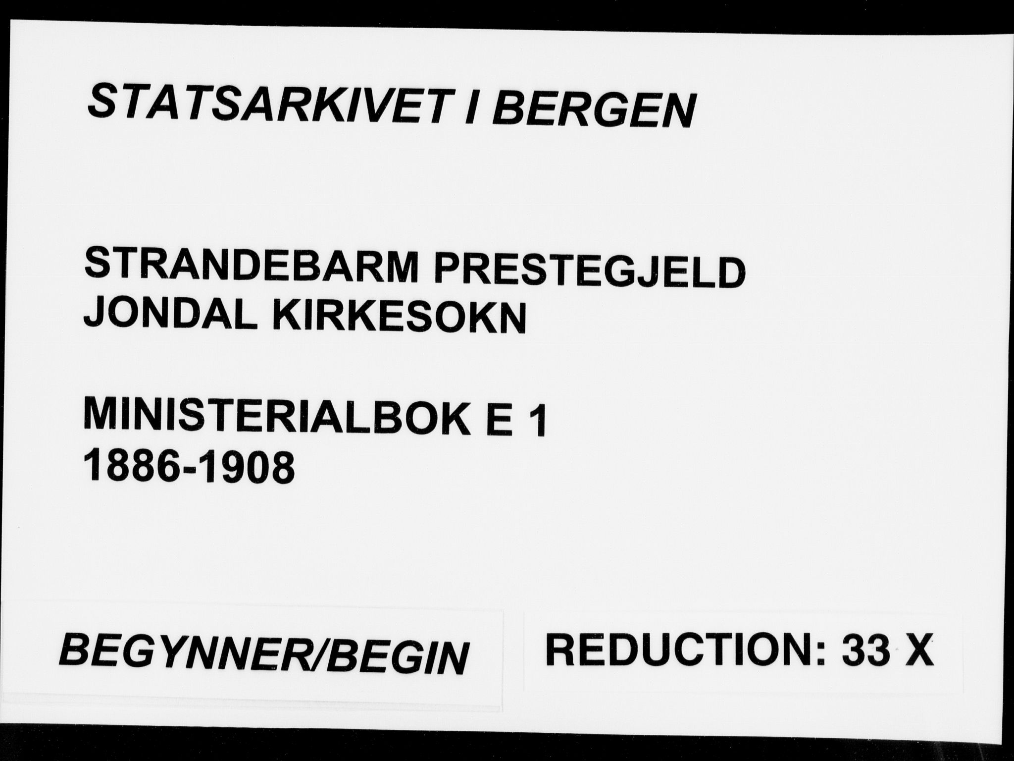 Strandebarm sokneprestembete, SAB/A-78401/H/Haa: Parish register (official) no. E  1, 1886-1908