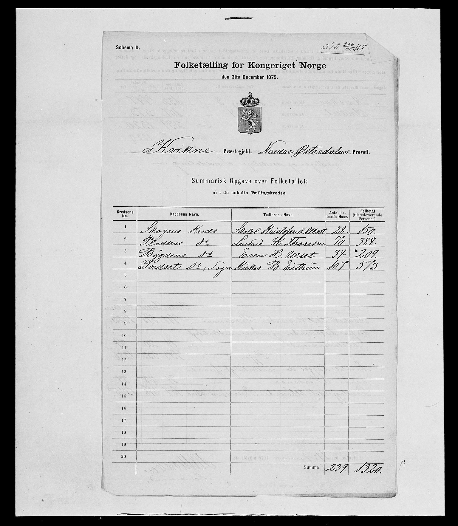 SAH, 1875 census for 0440P Kvikne, 1875, p. 10