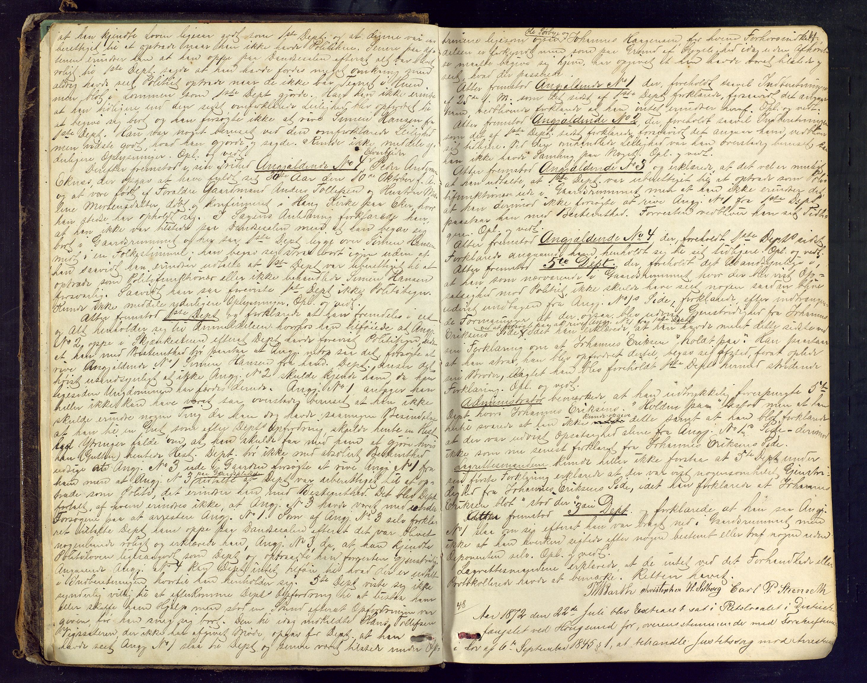 Eiker, Modum og Sigdal sorenskriveri, AV/SAKO-A-123/F/Fc/L0007: Ekstrarettsprotokoll - Eiker, 1872-1879, p. 4