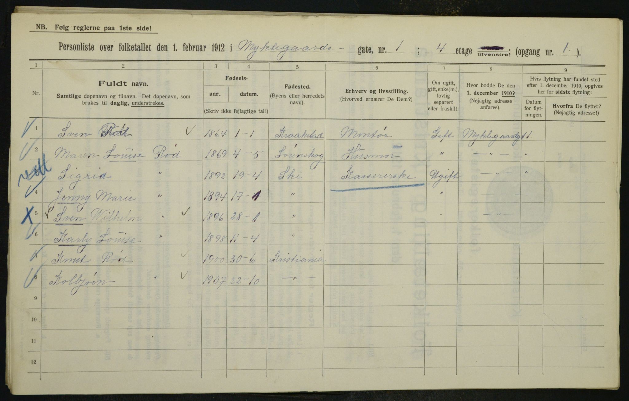 OBA, Municipal Census 1912 for Kristiania, 1912, p. 68707