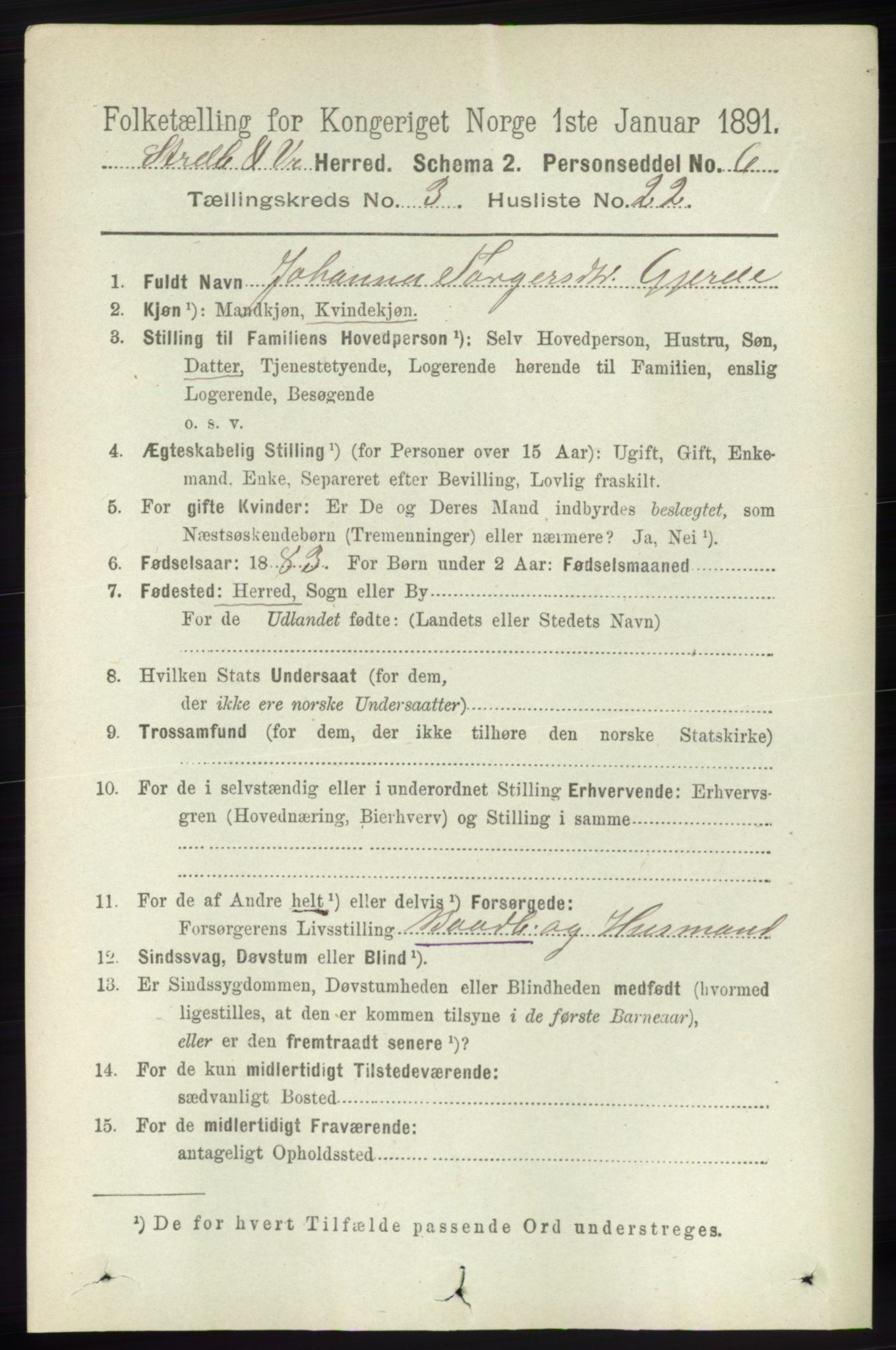 RA, 1891 census for 1226 Strandebarm og Varaldsøy, 1891, p. 1218