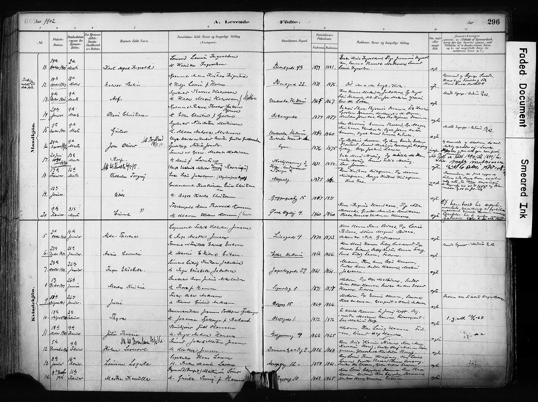Larvik kirkebøker, SAKO/A-352/F/Fa/L0009: Parish register (official) no. I 9, 1884-1904, p. 296