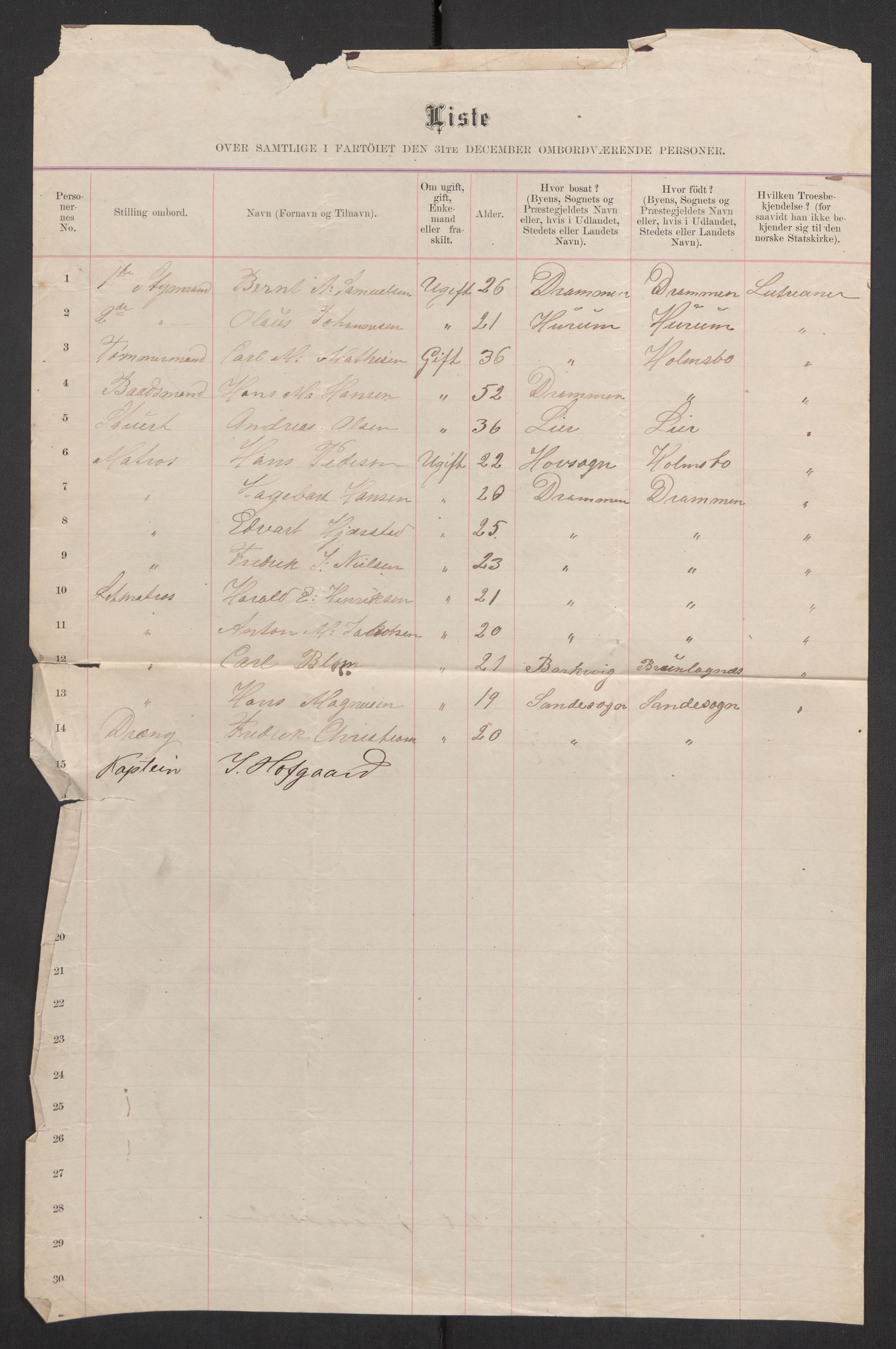 RA, 1875 census, lists of crew on ships: Ships in ports abroad, 1875, p. 320