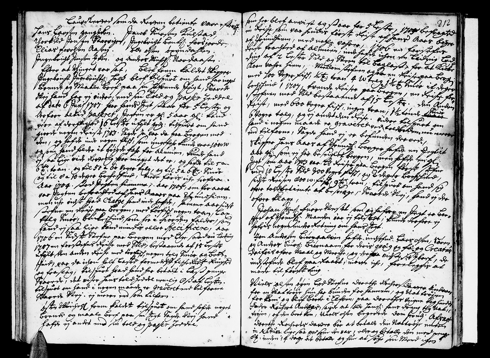 Helgeland sorenskriveri, AV/SAT-A-0004/1/1A/L0003: Tingbok 3, 1700-1709, p. 212